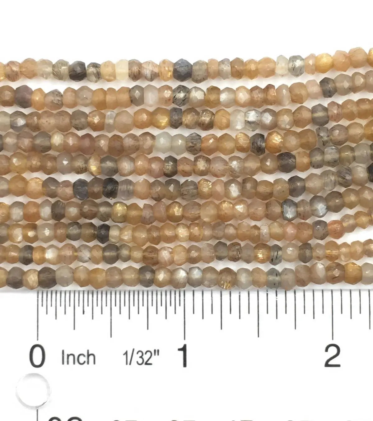 Cat's Eye Micro Faceted Rondelle  Button Shape Gemstone Strand Beads