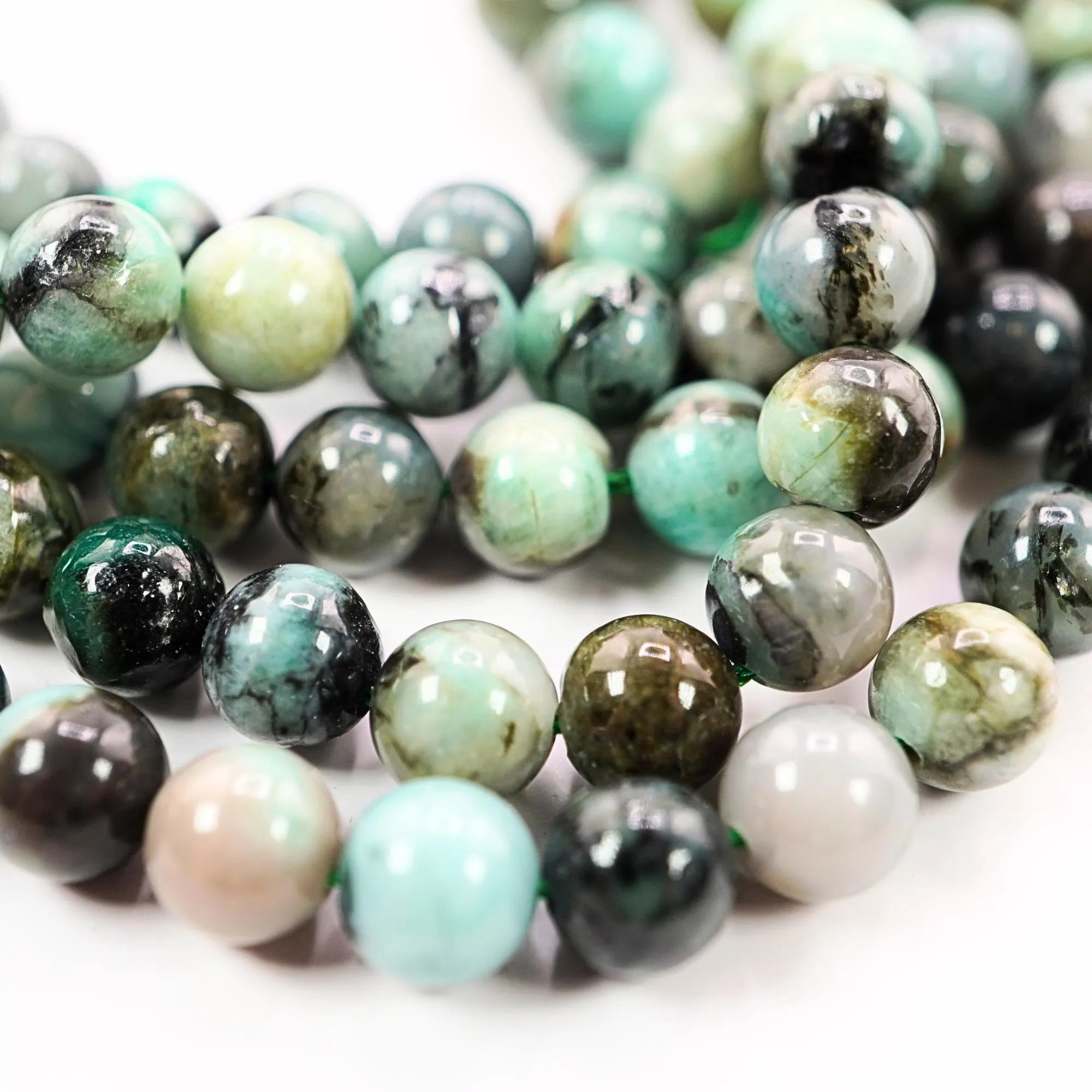 Chrysocolla Smooth Round Shape Gemstone Strand Beads