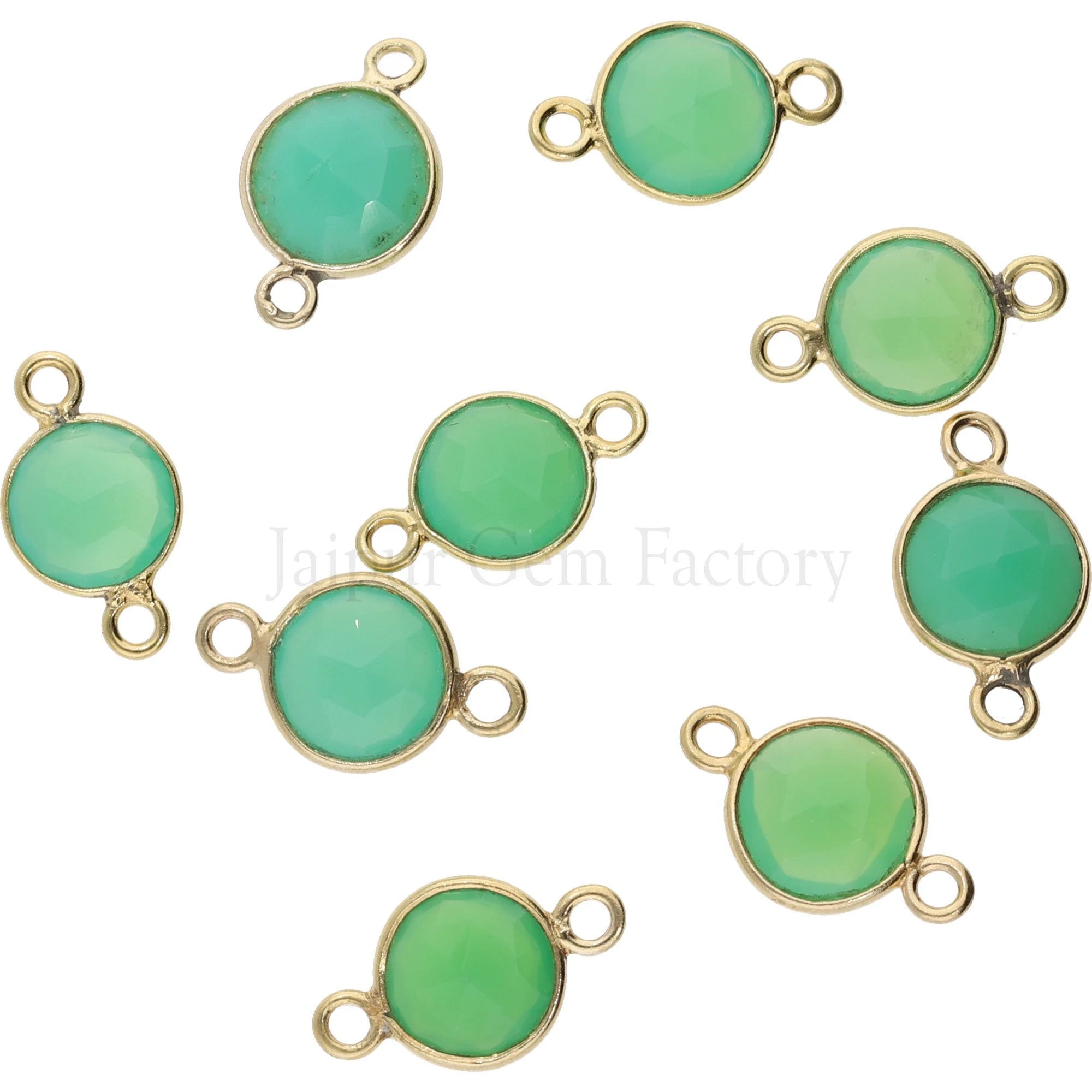 Chrysoprase Chalcedony Coin Connector