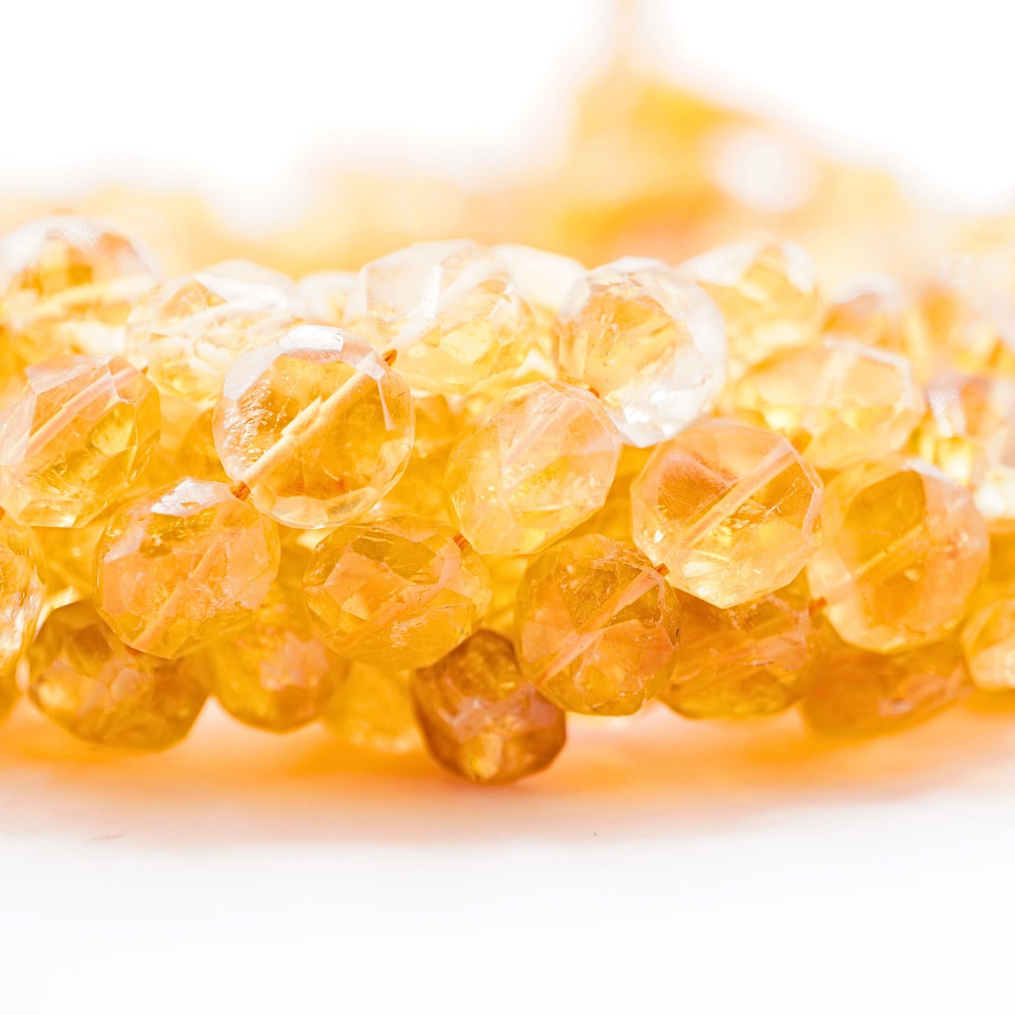 Citrine Faceted Rondelle Shape Gemstone Strand Beads