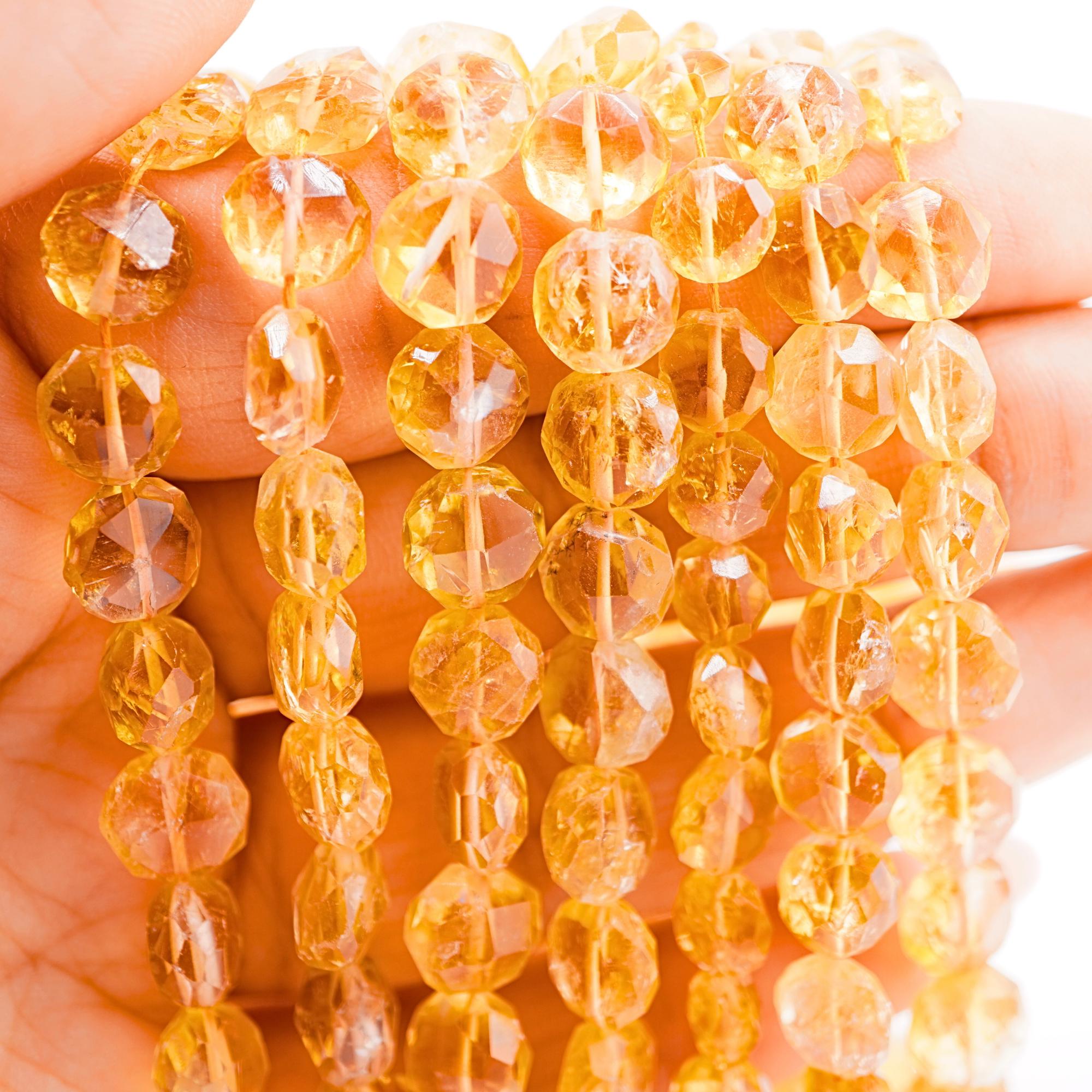 Citrine Faceted Rondelle Shape Gemstone Strand Beads