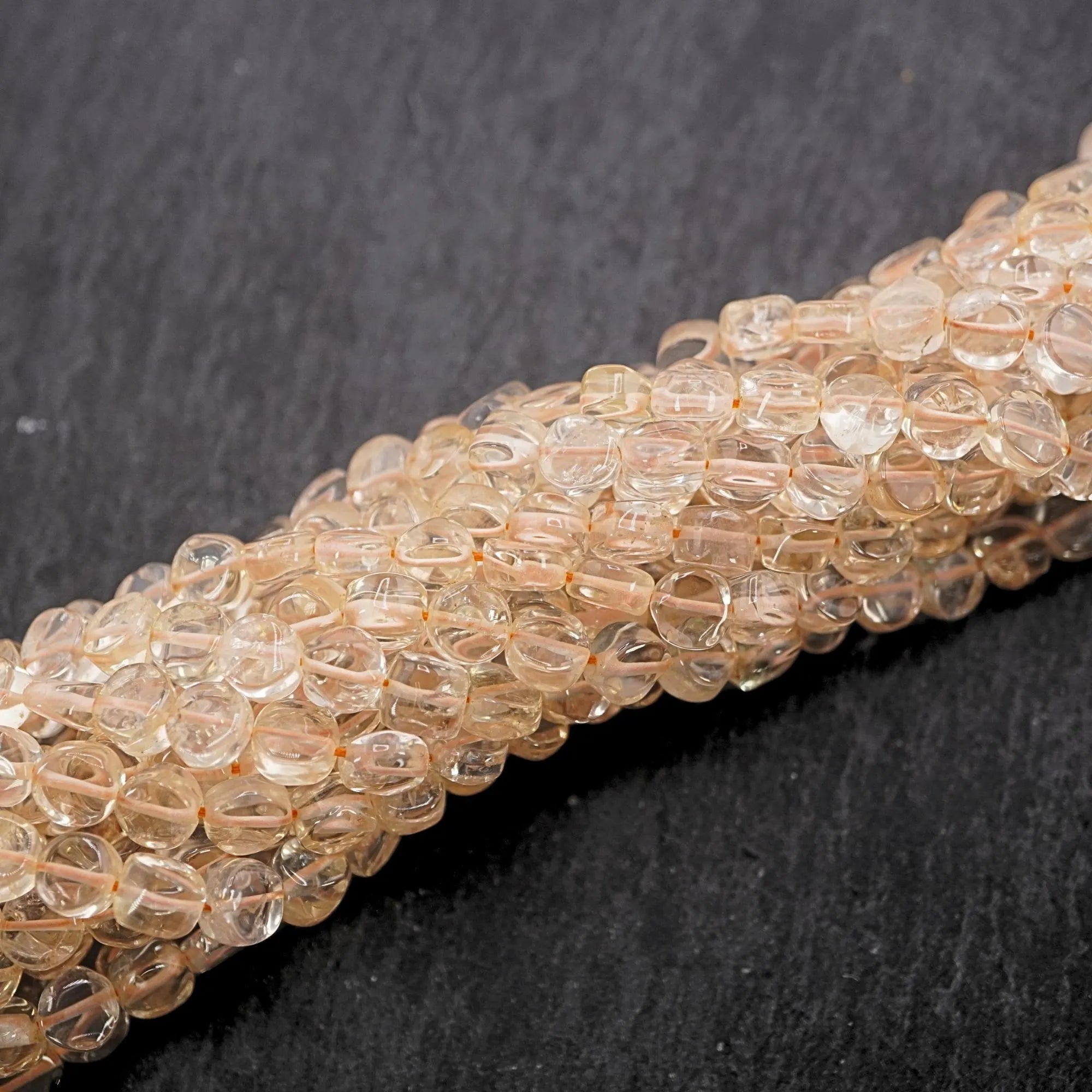 Citrine Smooth Coin Shape Gemstone Strand Beads
