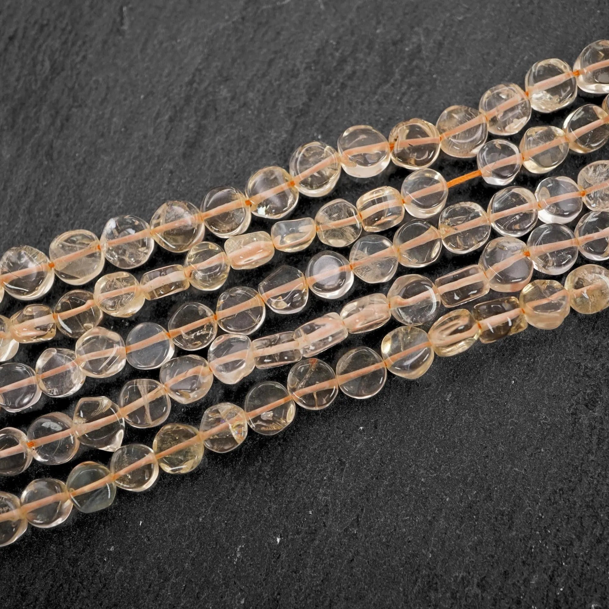 Citrine Smooth Coin Shape Gemstone Strand Beads