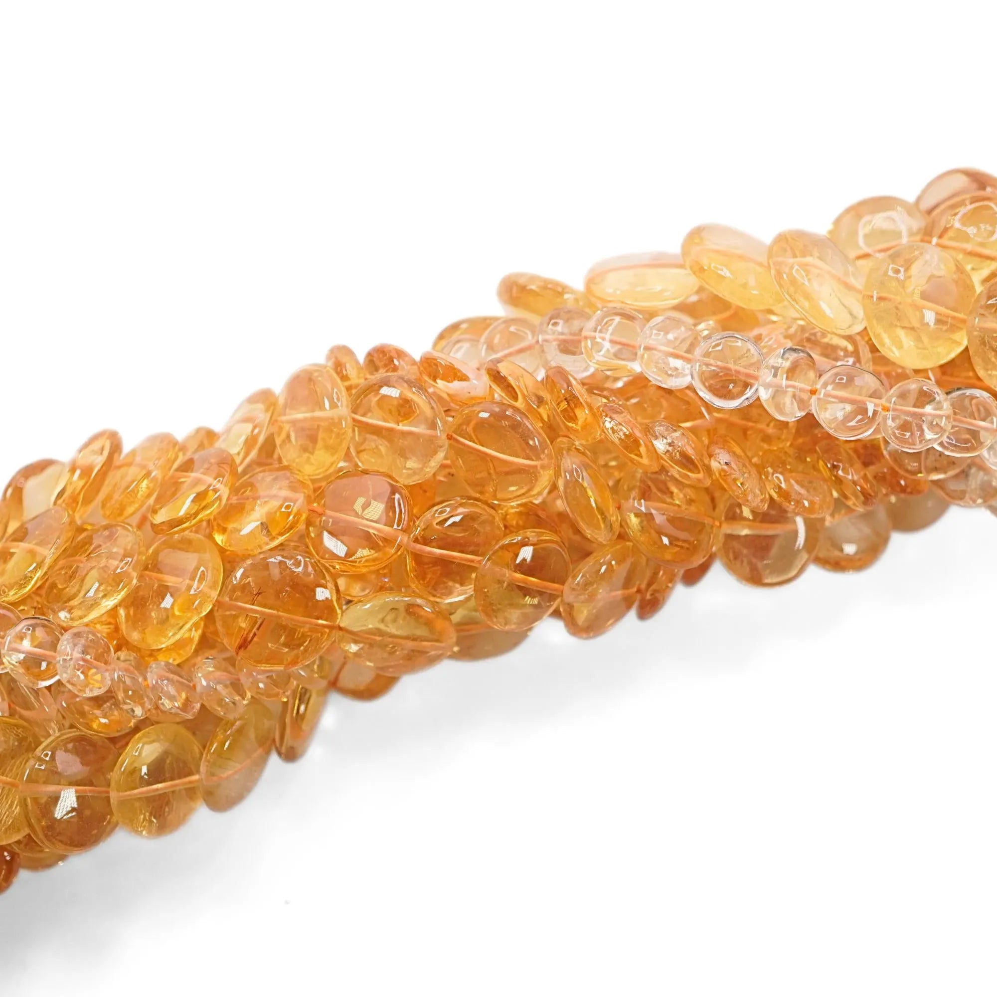 Citrine Smooth Coin Shape Gemstone Strand Beads