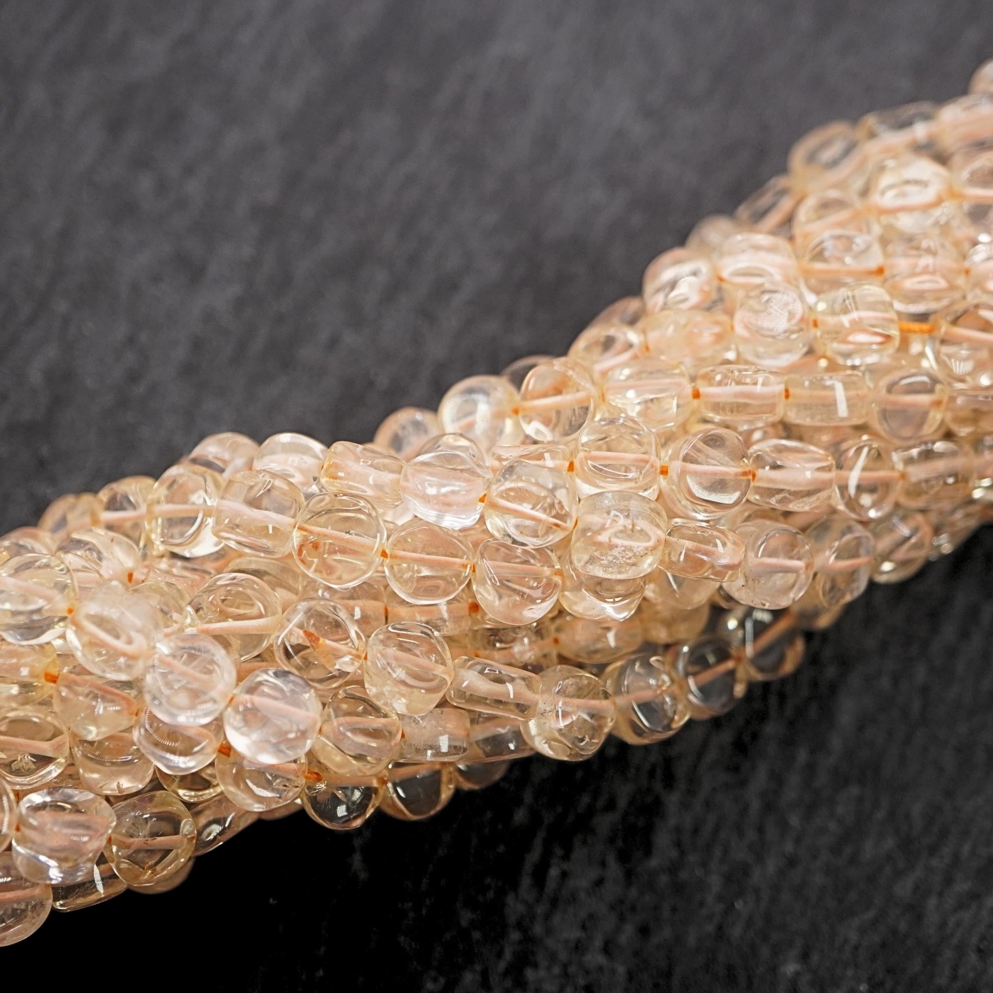 Citrine Smooth Coin Shape Gemstone Strand Beads