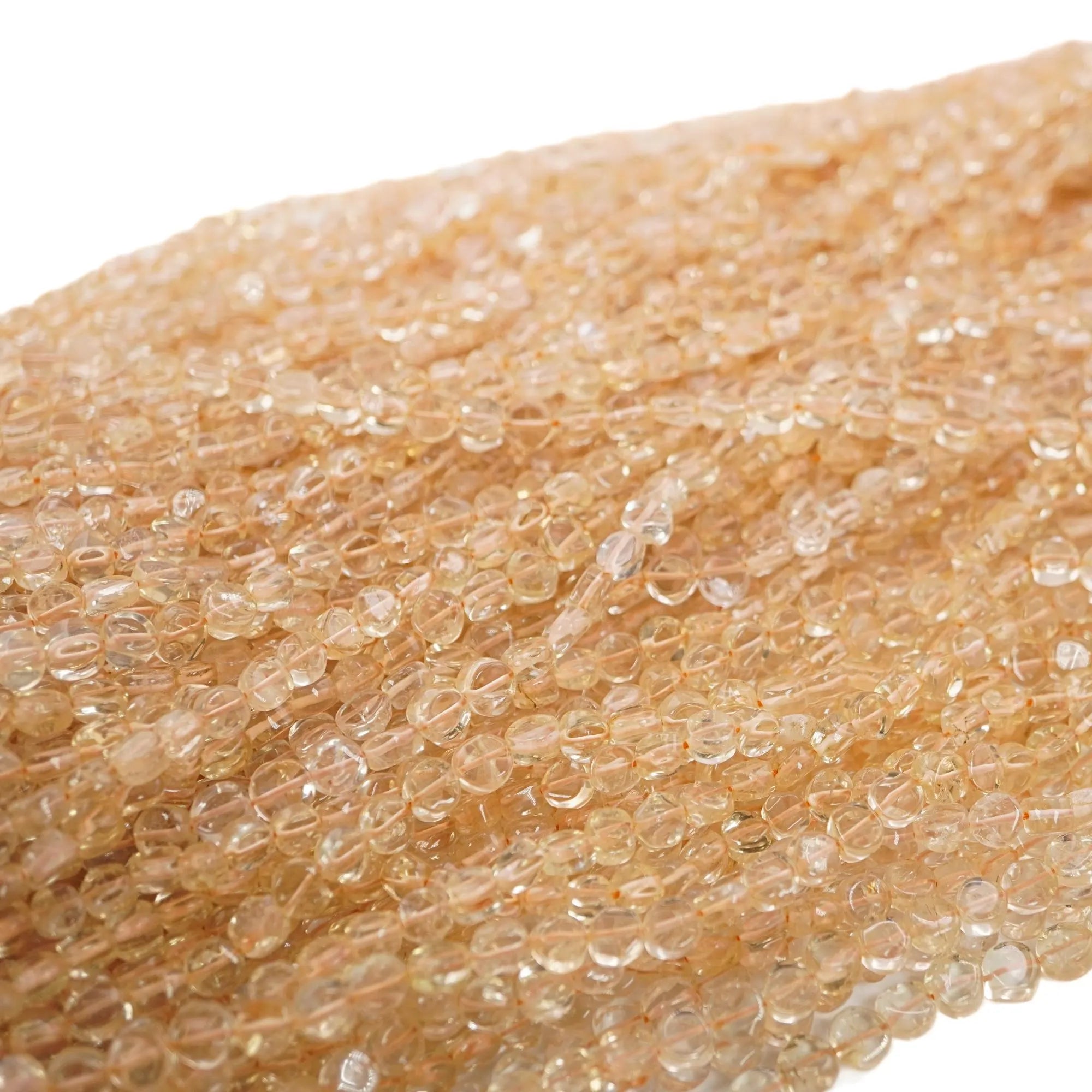 Citrine Smooth Coin Shape Gemstone Strand Beads