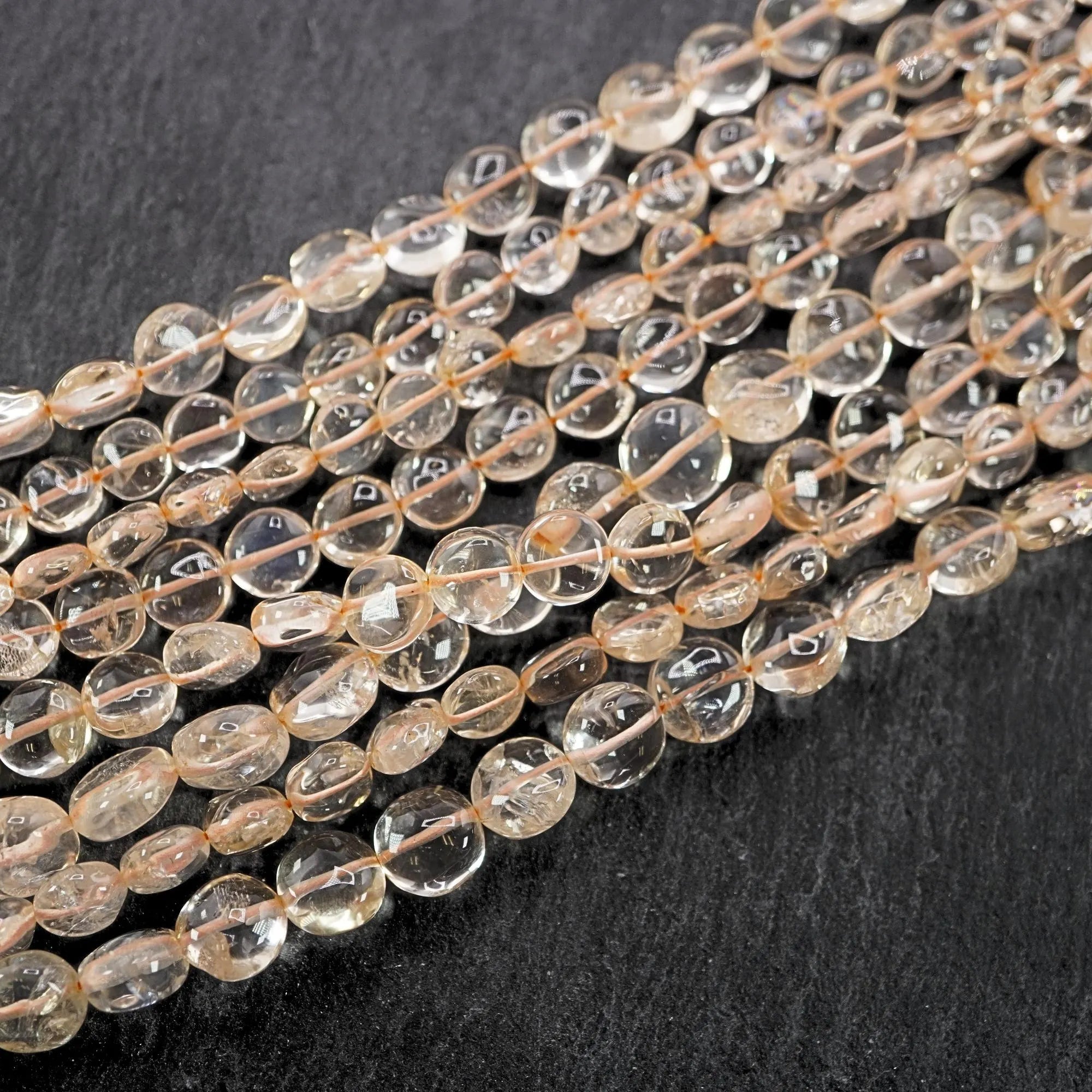 Citrine Smooth Coin Shape Gemstone Strand Beads