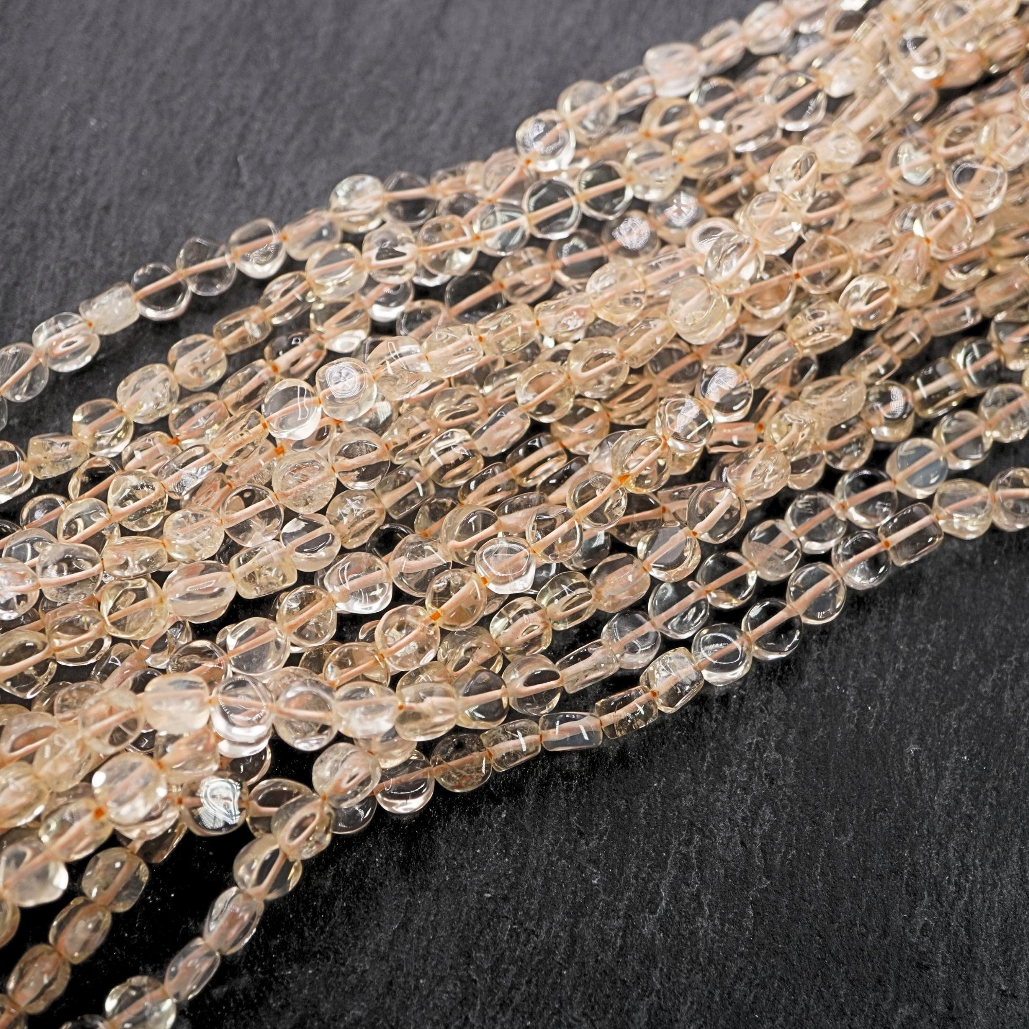 Citrine Smooth Coin Shape Gemstone Strand Beads