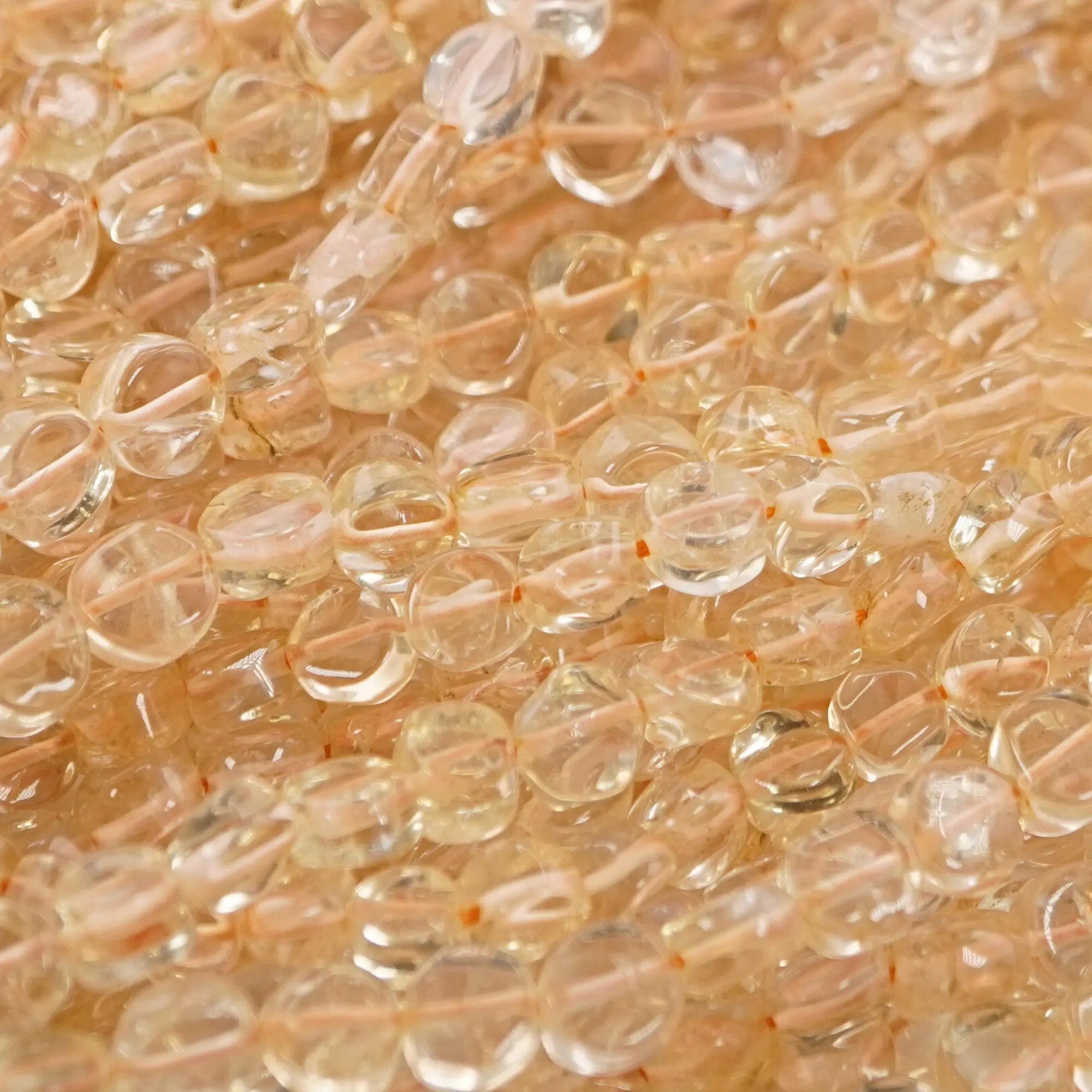 Citrine Smooth Coin Shape Gemstone Strand Beads