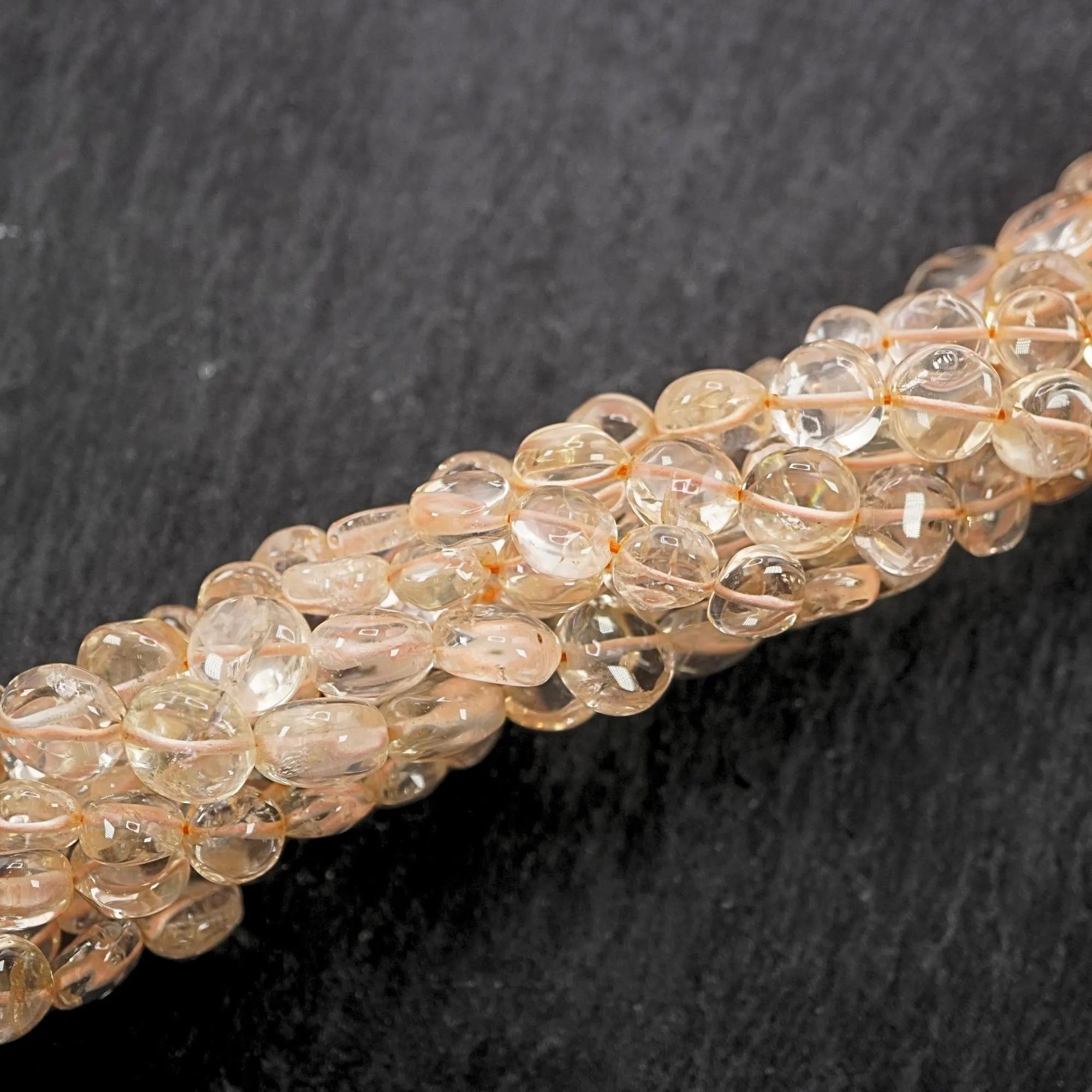 Citrine Smooth Coin Shape Gemstone Strand Beads