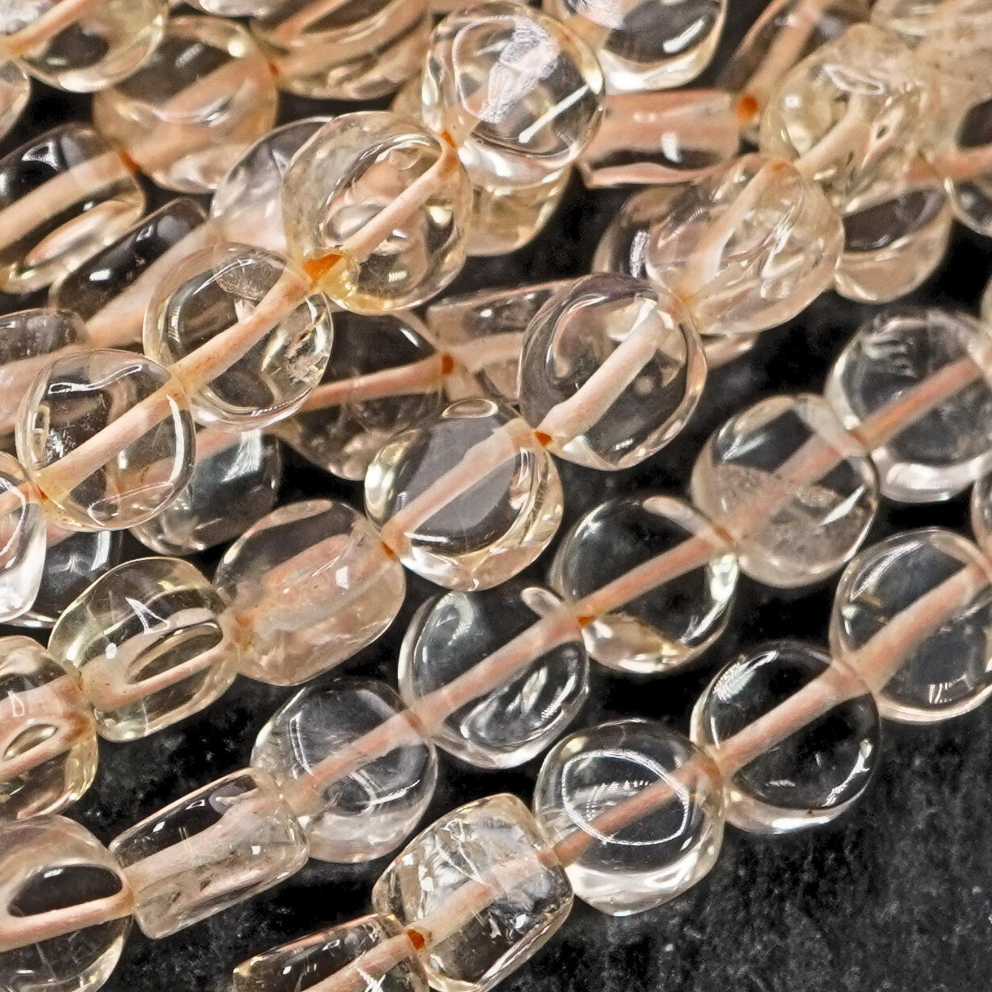 Citrine Smooth Coin Shape Gemstone Strand Beads