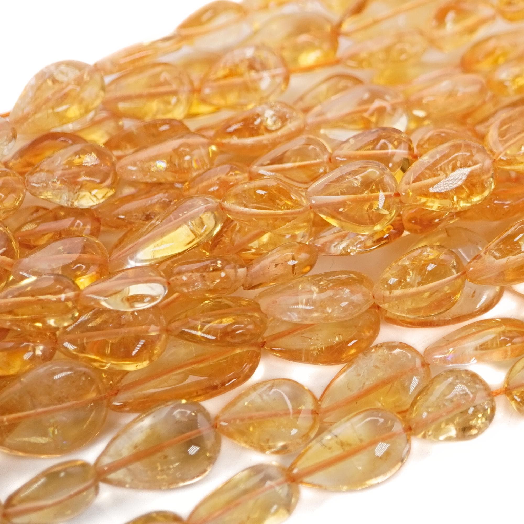 Citrine Smooth Pear Shape Gemstone Strand Beads