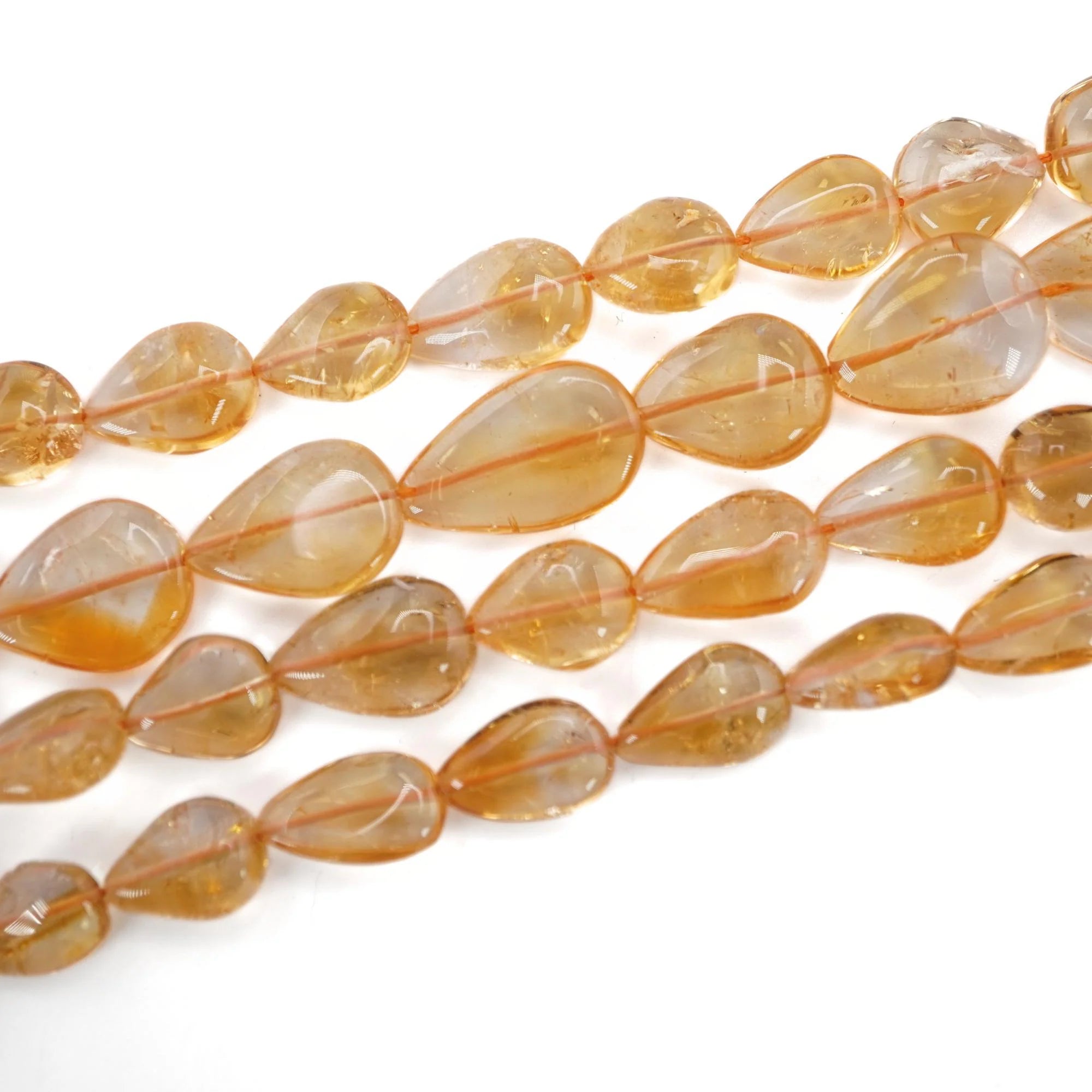 Citrine Smooth Pear Shape Gemstone Strand Beads