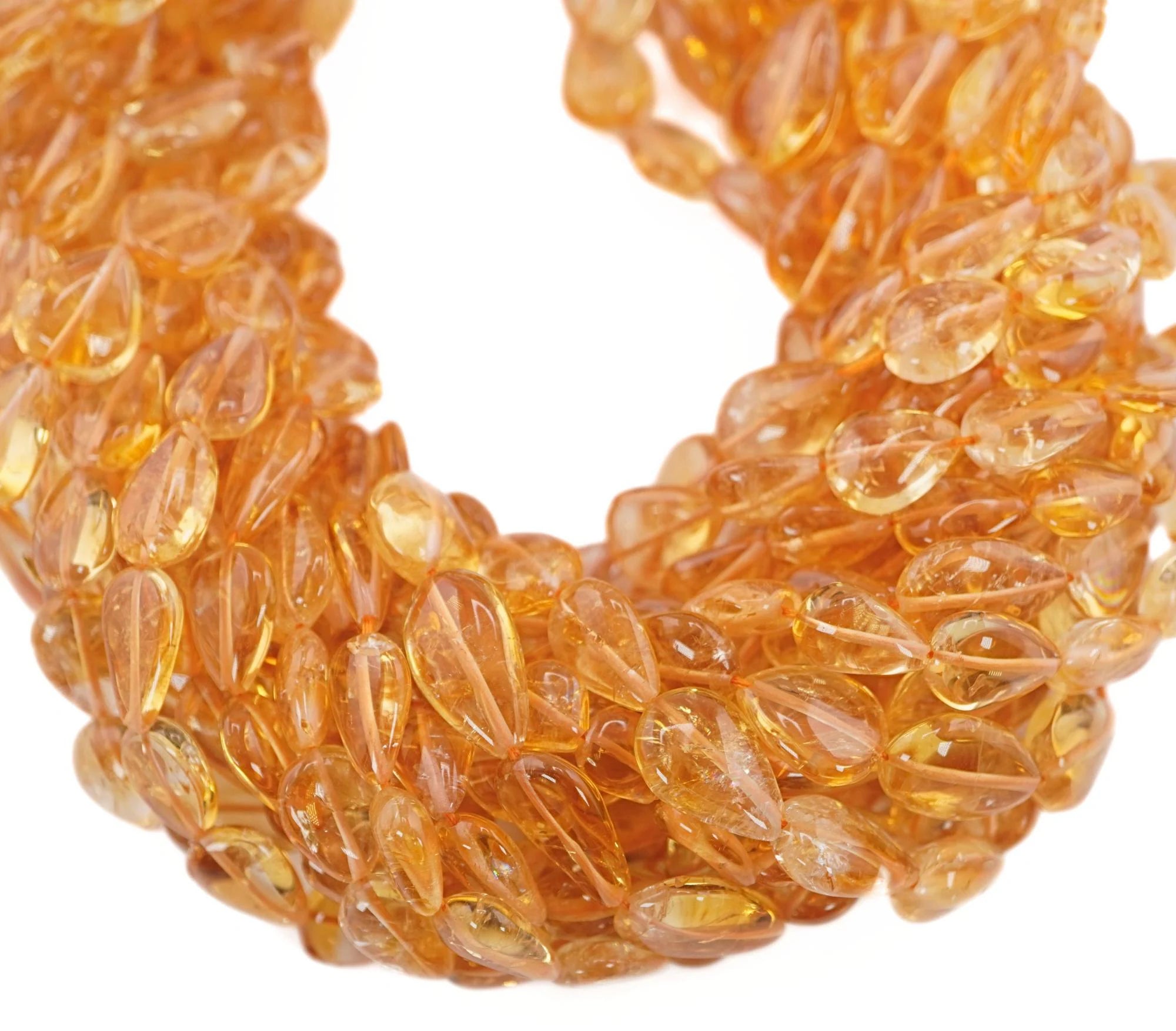 Citrine Smooth Pear Shape Gemstone Strand Beads