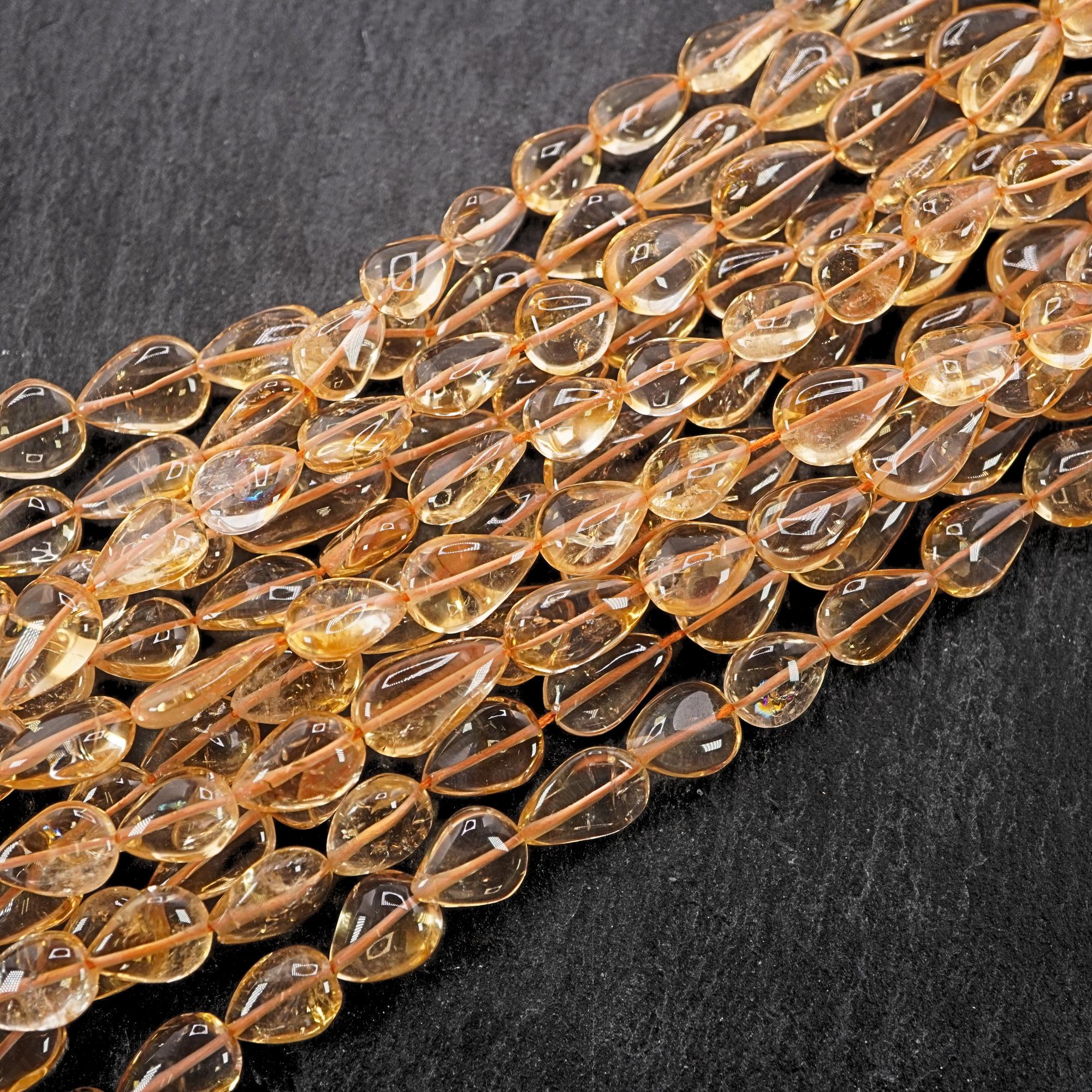 Citrine Smooth Pear Shape Gemstone Strand Beads 
