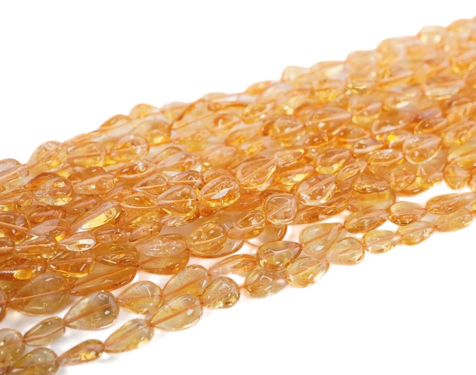 Citrine Smooth Pear Shape Gemstone Strand Beads