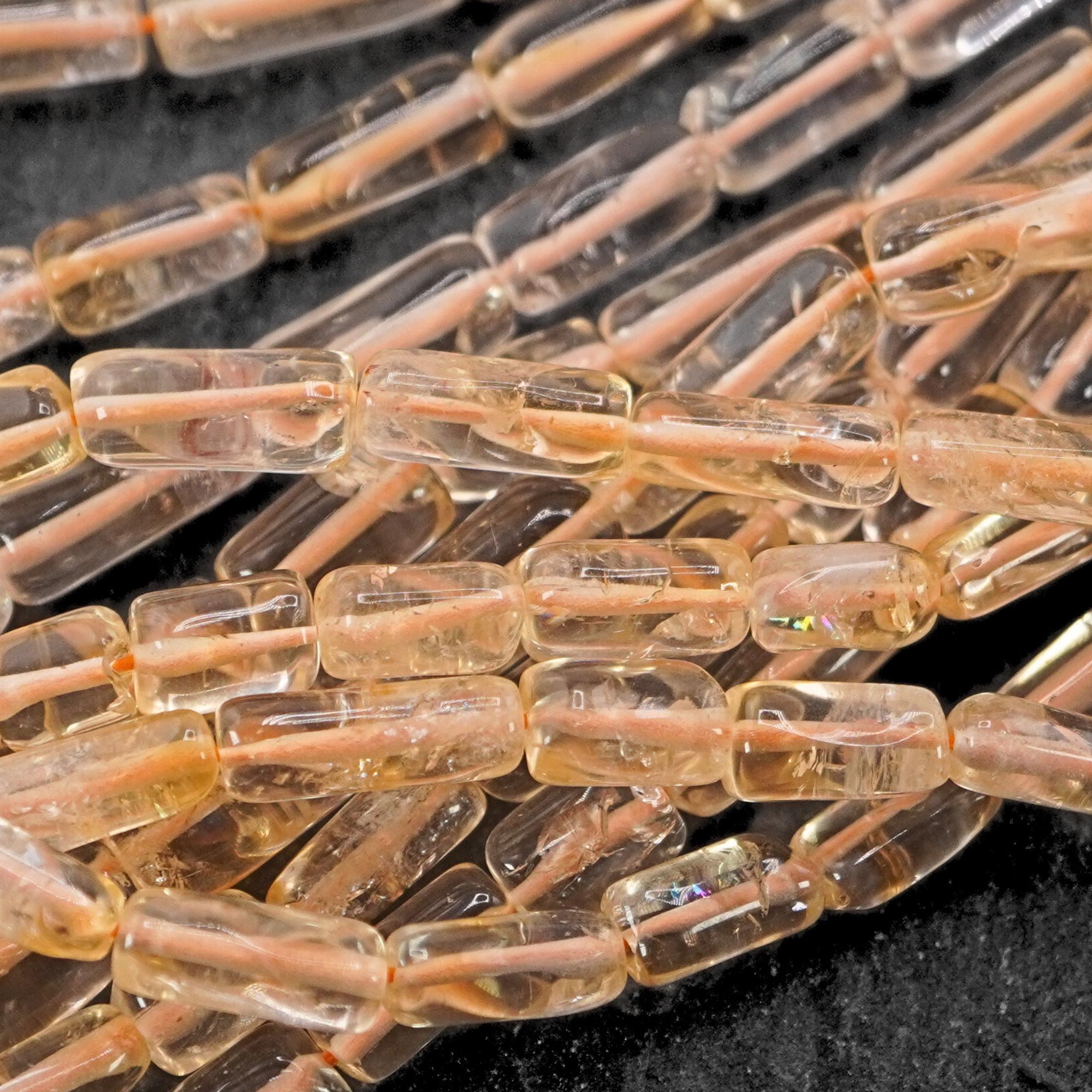 Citrine Smooth Rectangle Shape Gemstone Strand Beads 