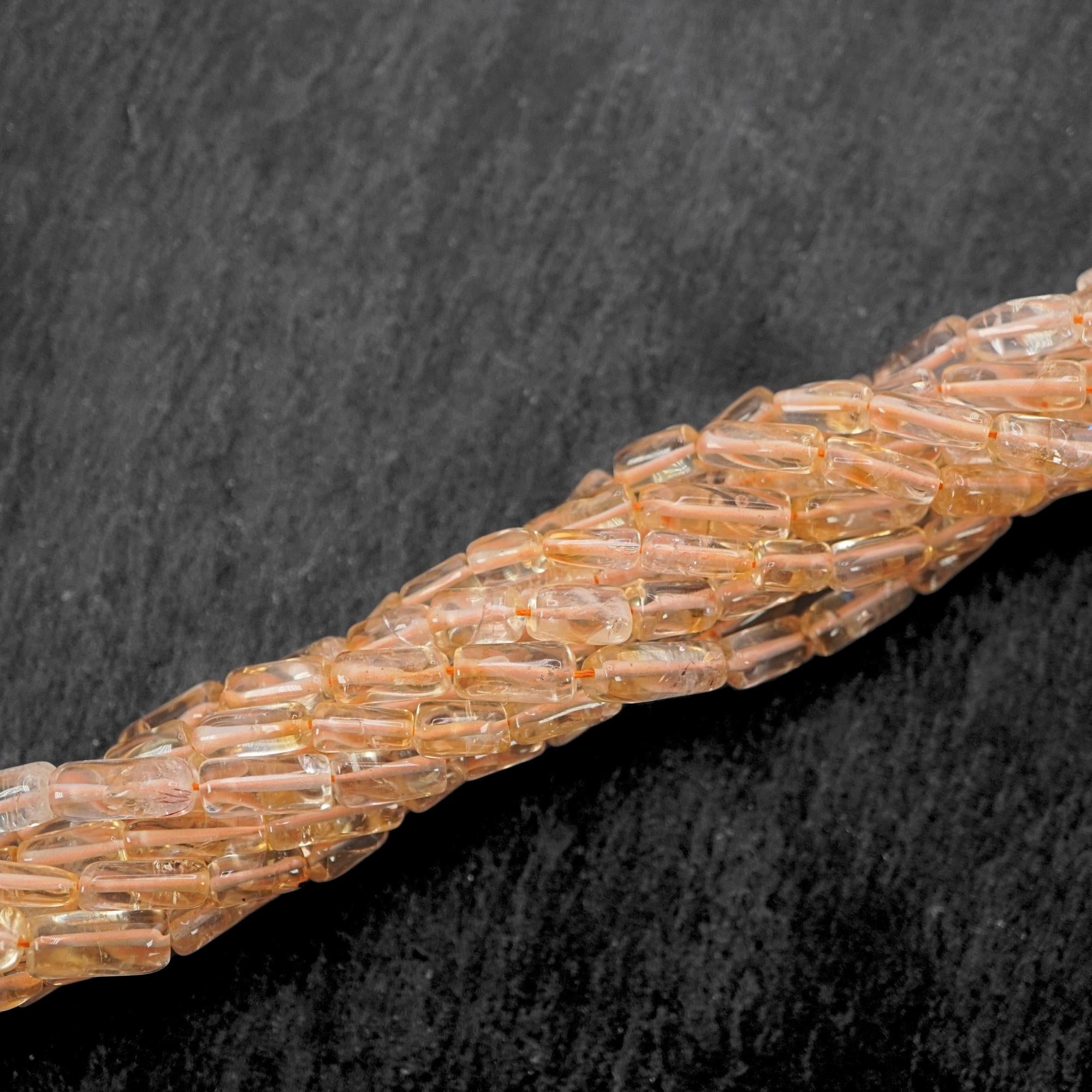 Citrine Smooth Rectangle Shape Gemstone Strand Beads 