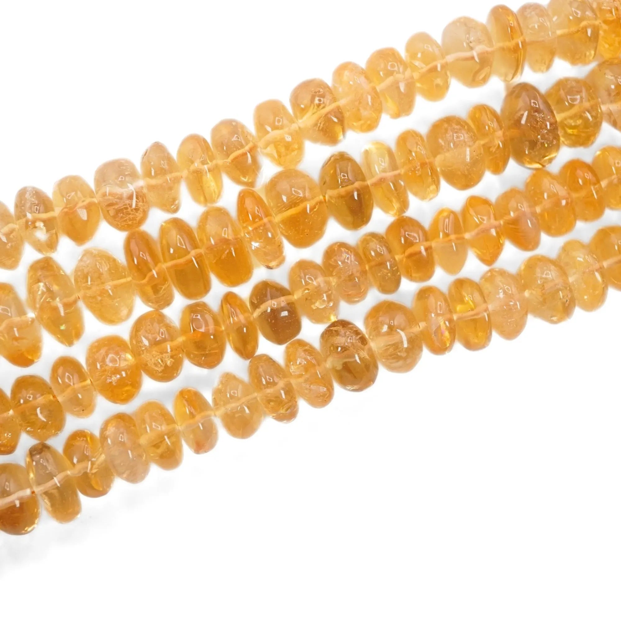 Citrine Smooth Rondelle Shape Gemstone Strand Beads