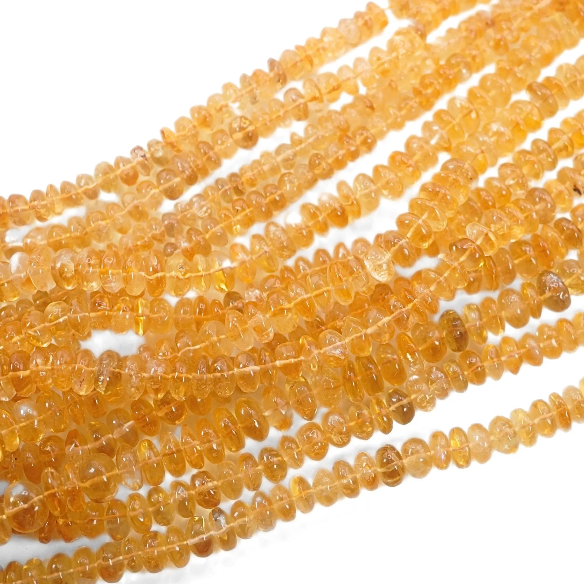 Citrine Smooth Rondelle Shape Gemstone Strand Beads