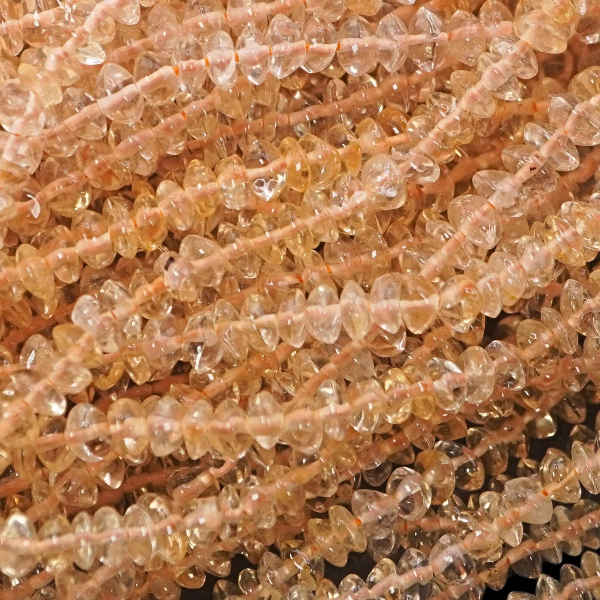 Citrine Smooth Rondelle Shape Gemstone Strand Beads