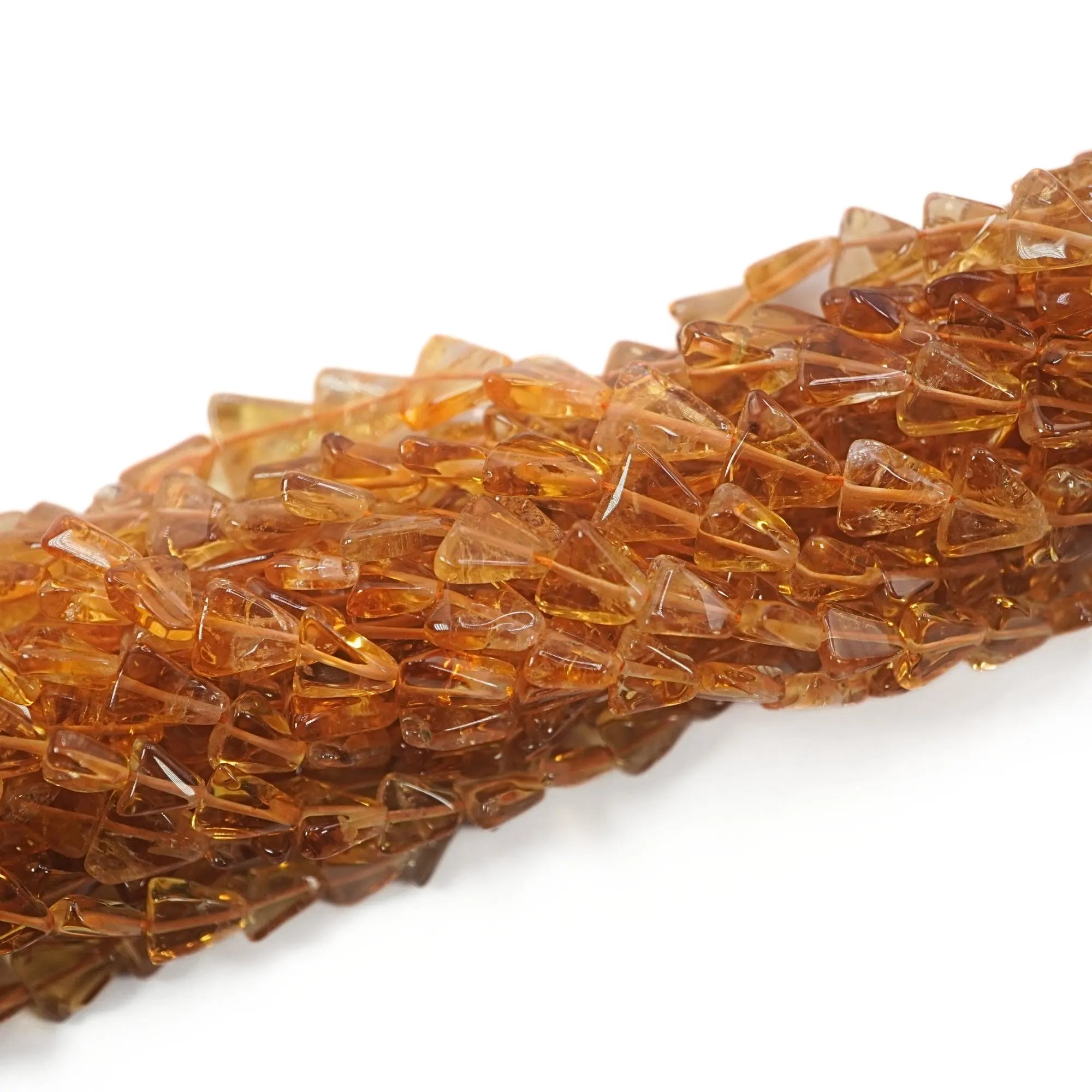 Citrine Smooth Triangle Shape Gemstone Strand Beads