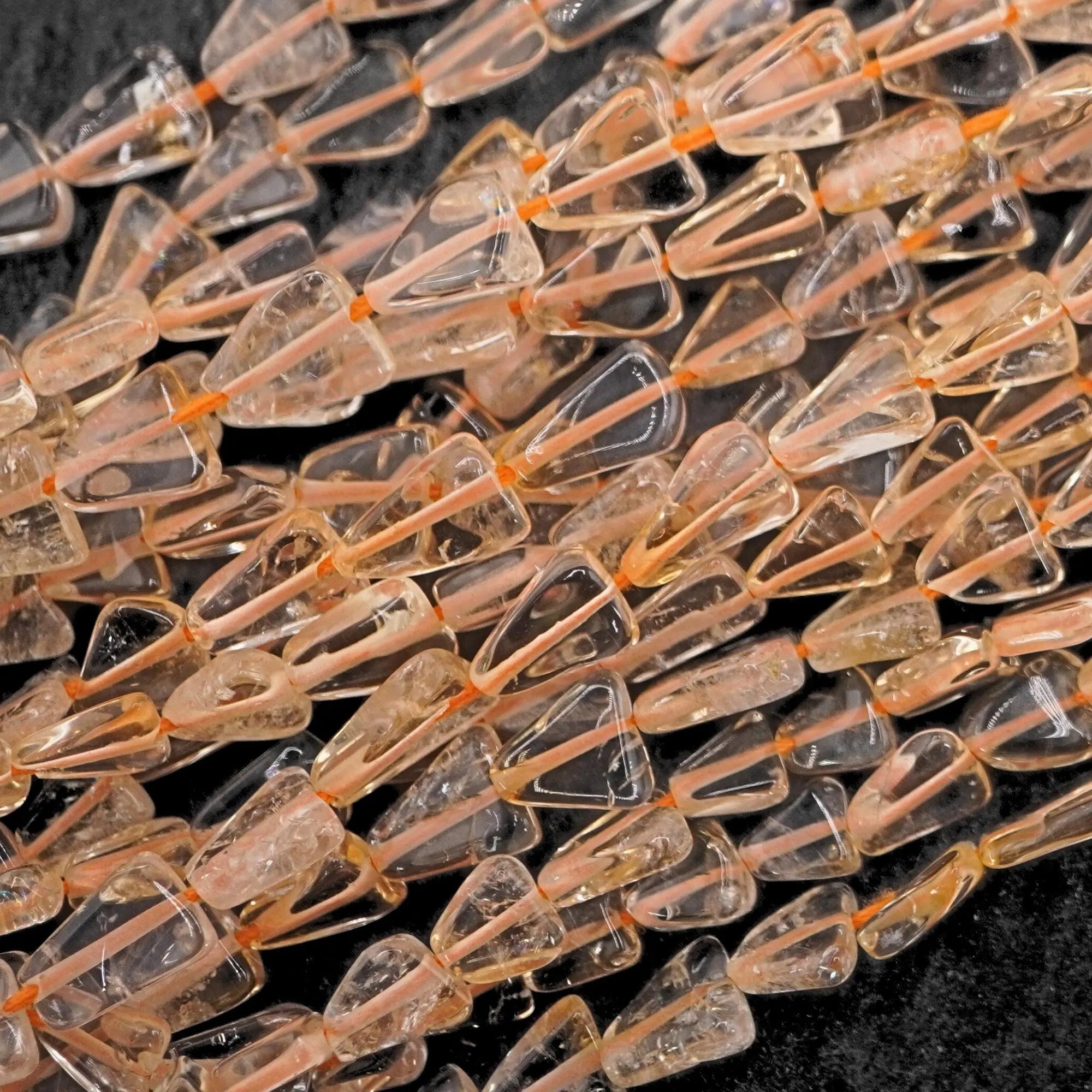 Citrine Smooth Triangle Shape Gemstone Strand Beads