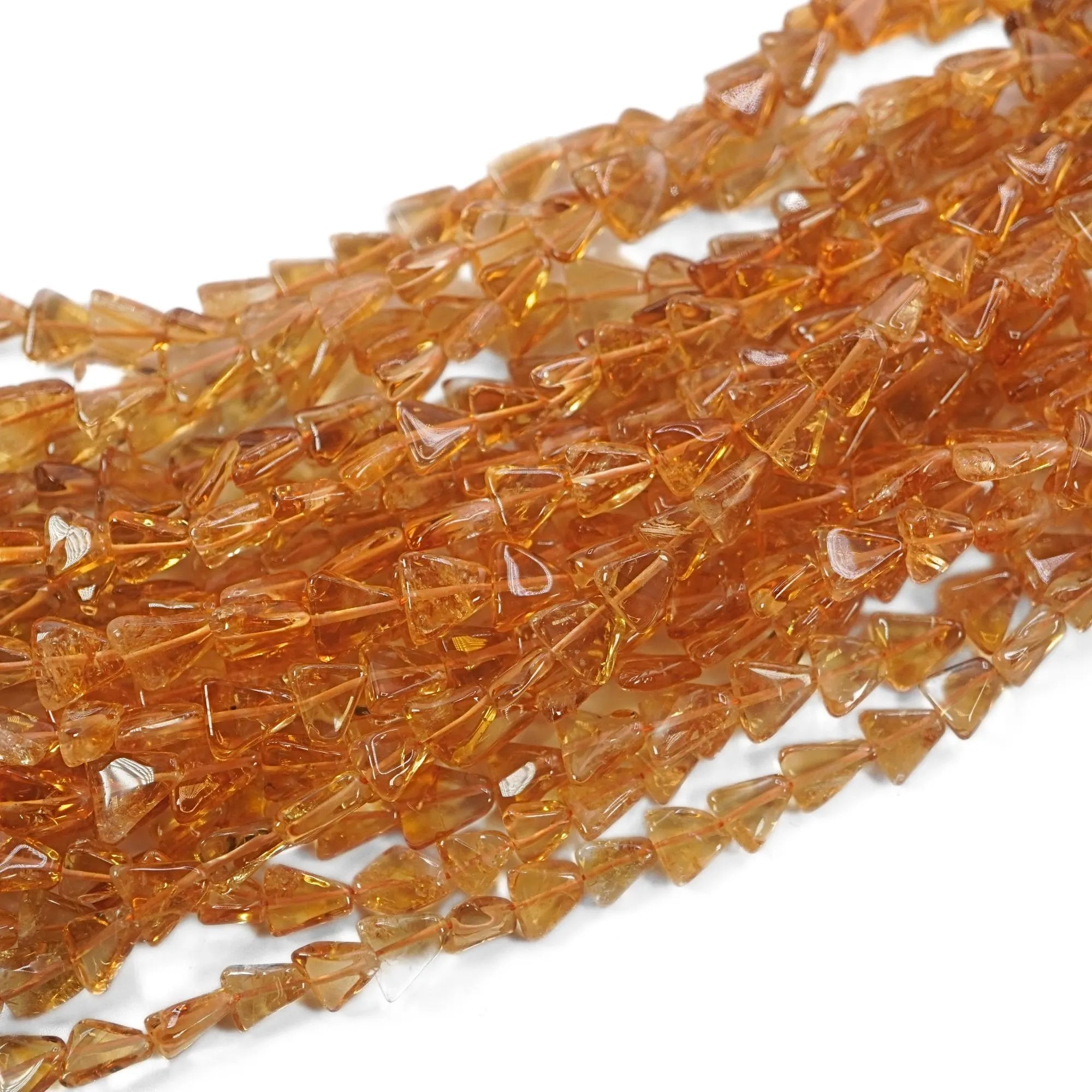 Citrine Smooth Triangle Shape Gemstone Strand Beads