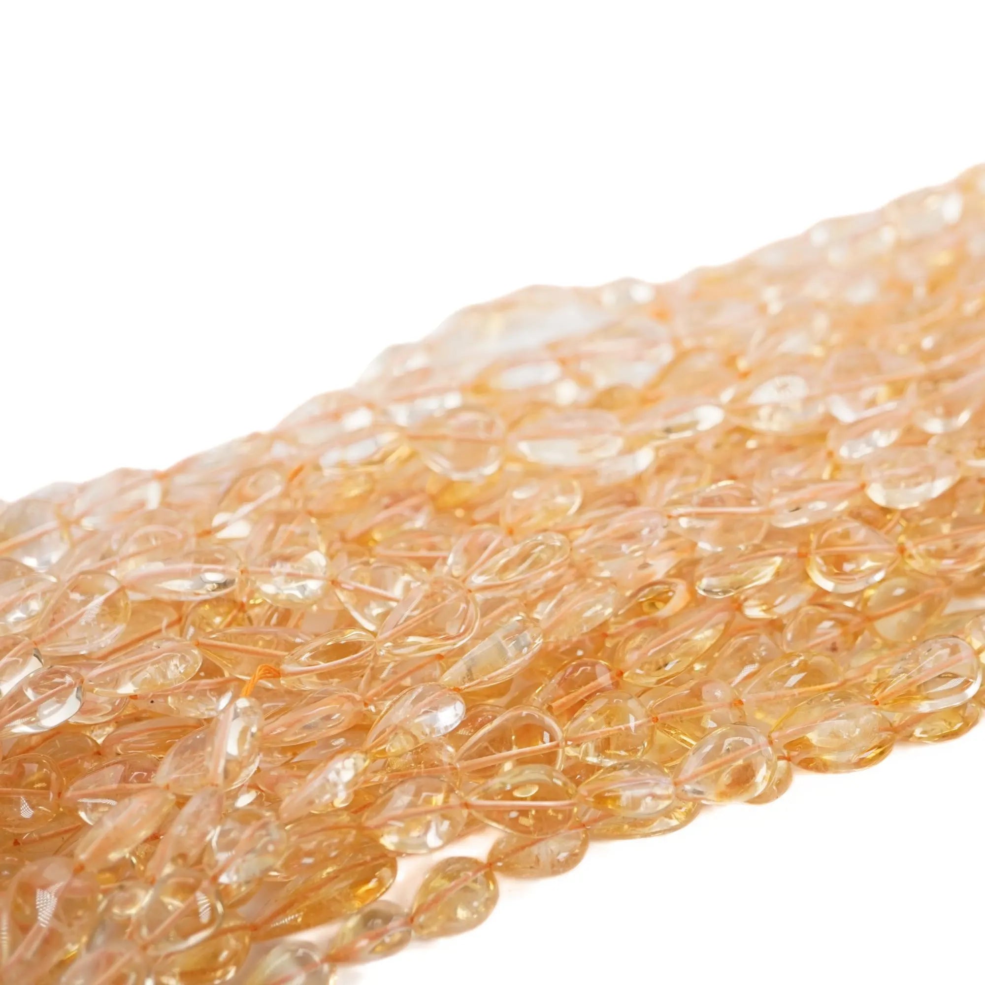 Citrine Smooths Pear Shape Gemstone Strands Beads 
