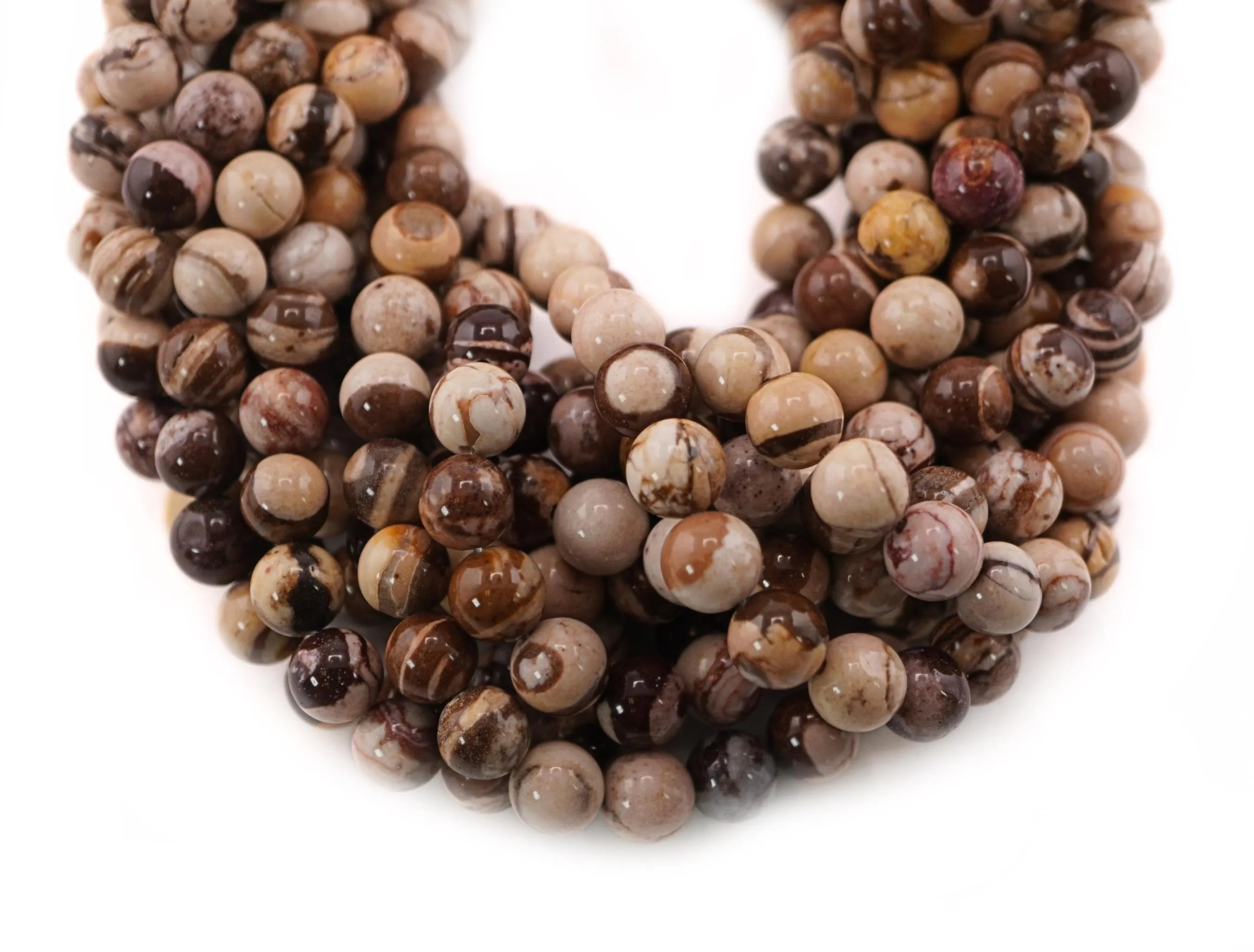 Coffee Jasper Smooth Round Shape Strand Beads 