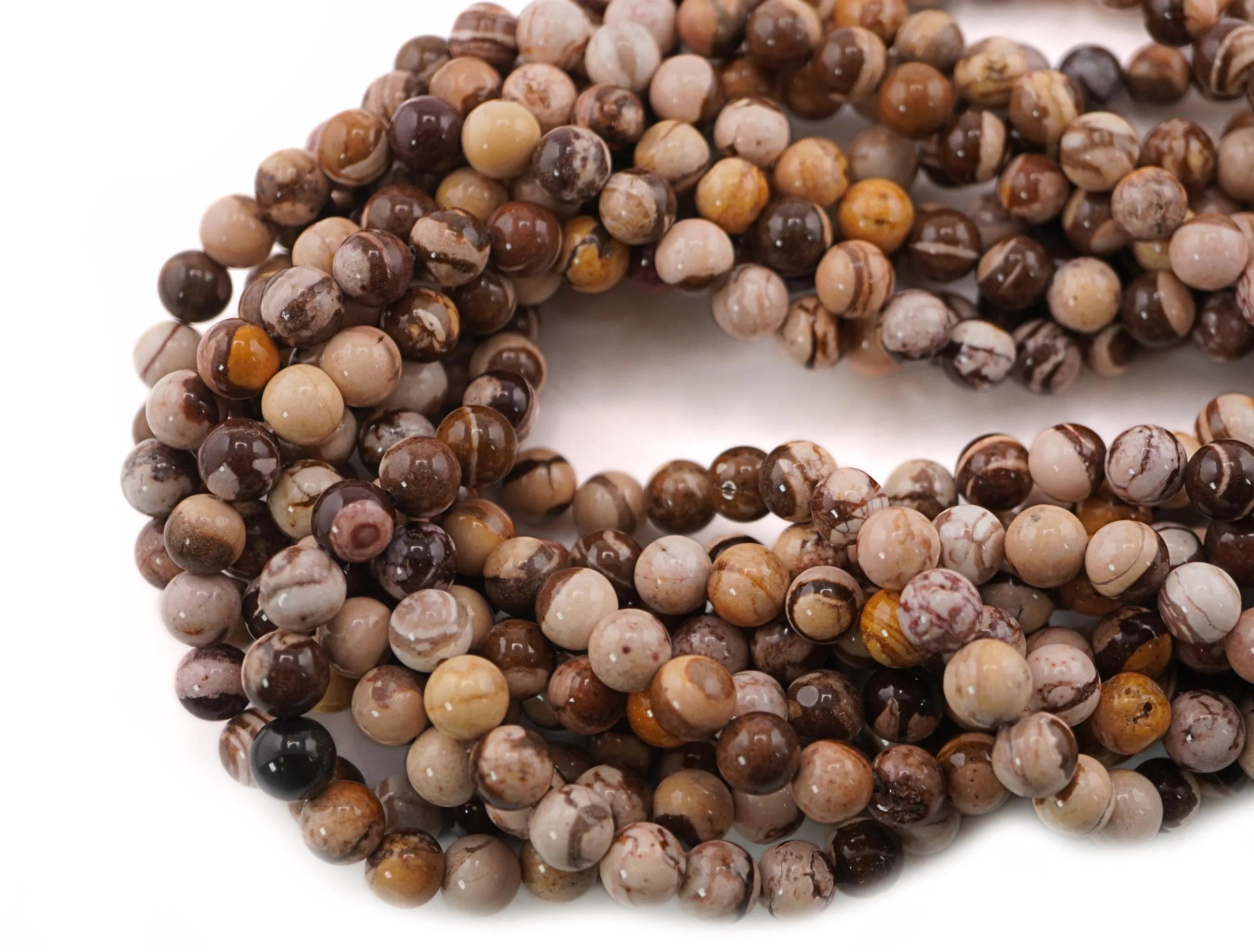 Coffee Jasper Smooth Round Shape Strand Beads 