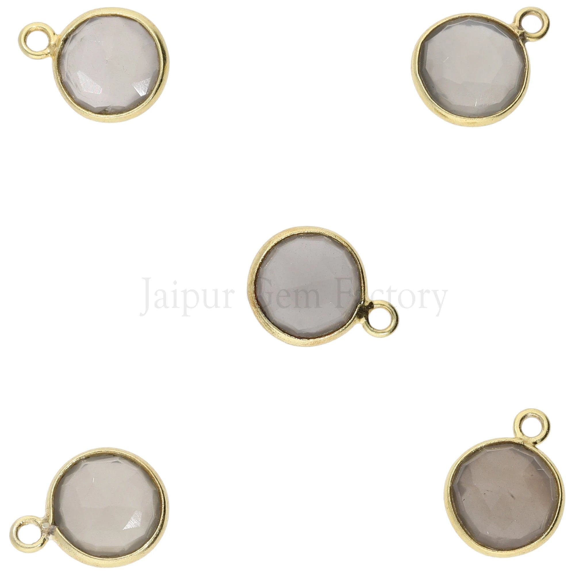 Coin Shaped Moonstone Jewelry Charms

