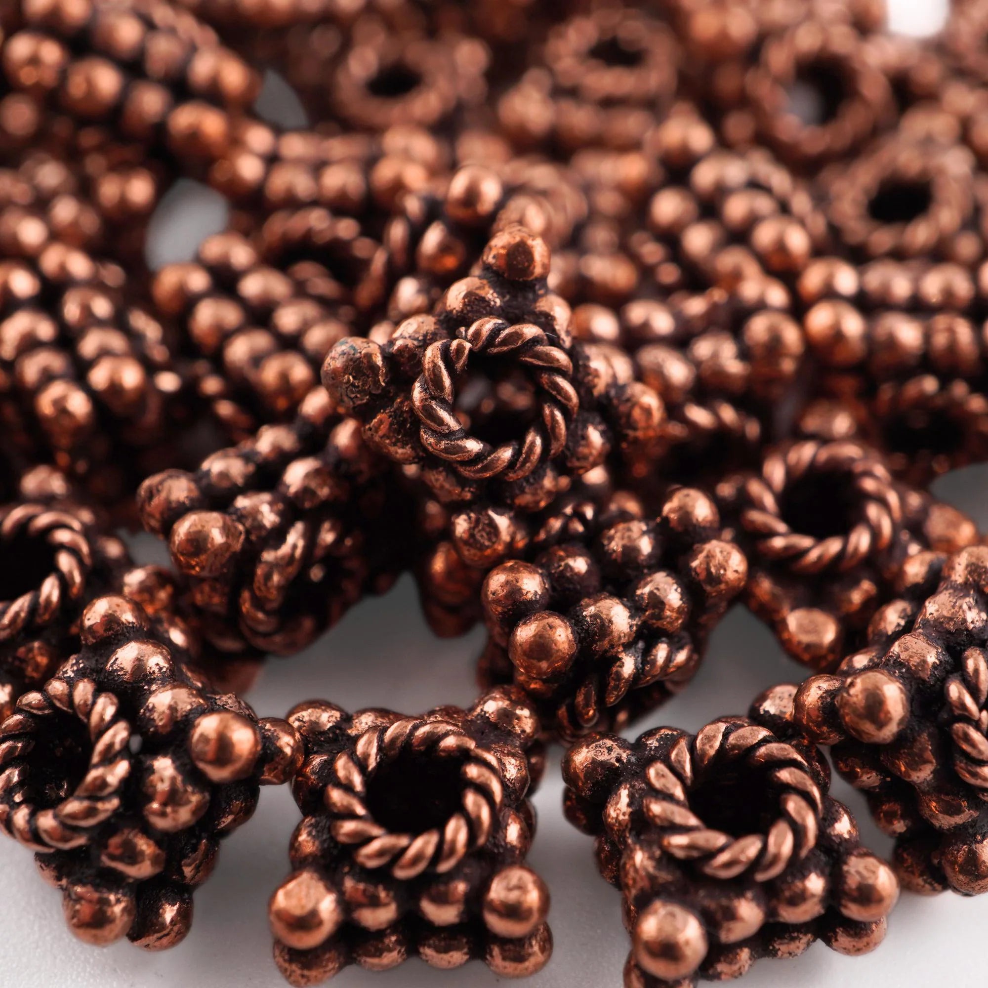 Copper mala beads

