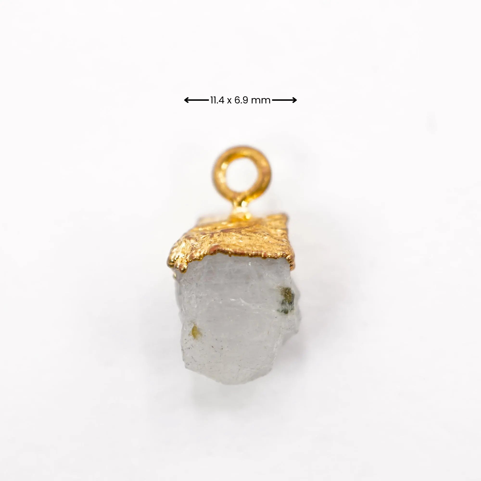 Crystal Quartz Gold Electroplated Gemstone Charms 