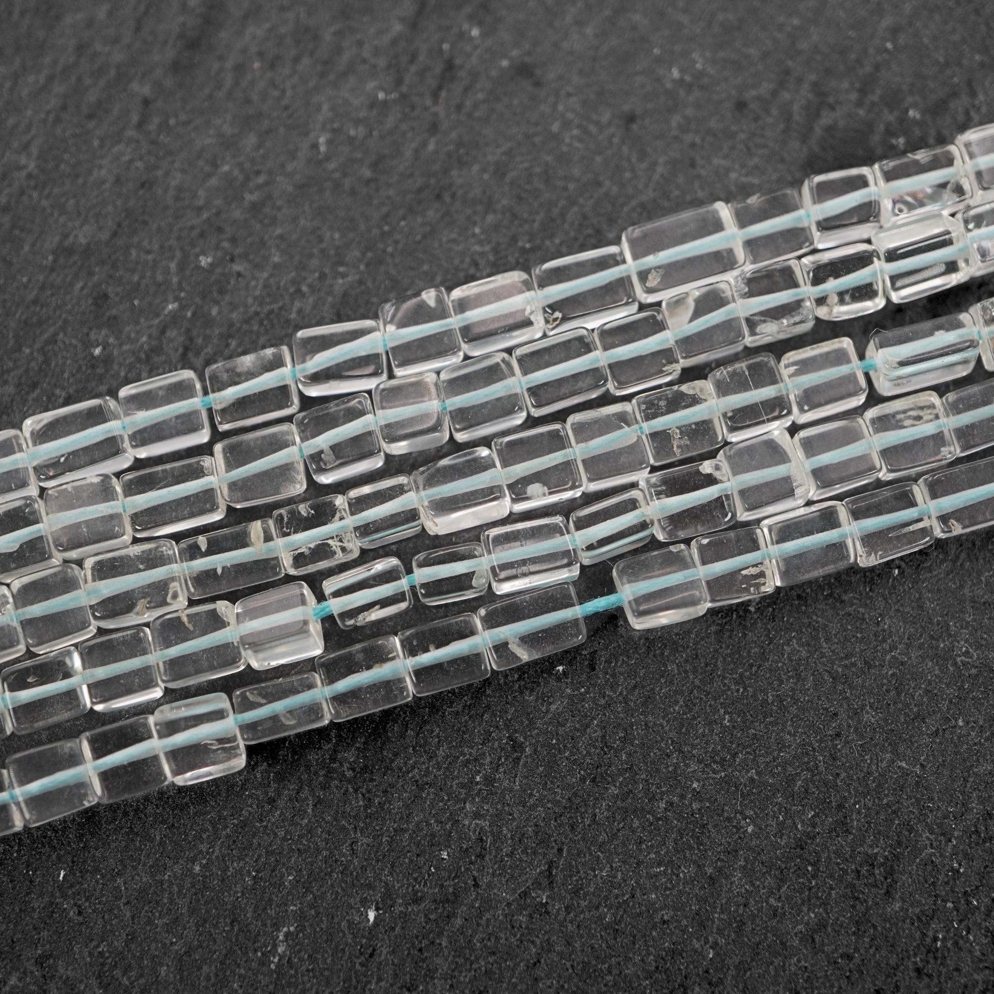 Crystal Quartz Smooth Rectangle Shape Gemstone Strand Beads