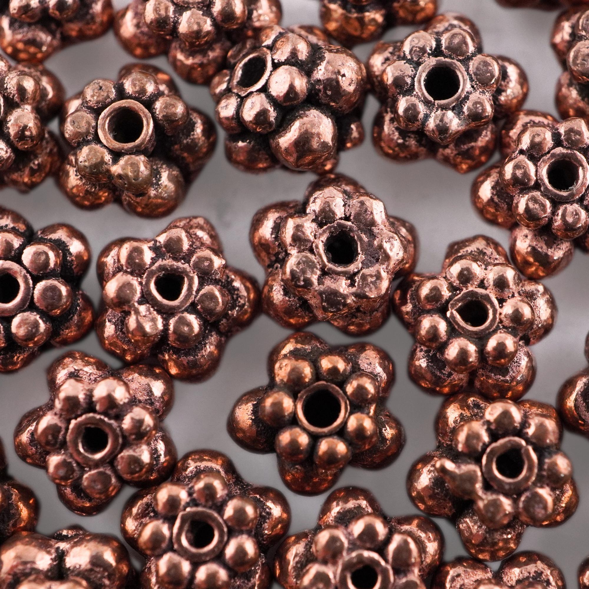 DIY jewelry antique copper daisy beads

