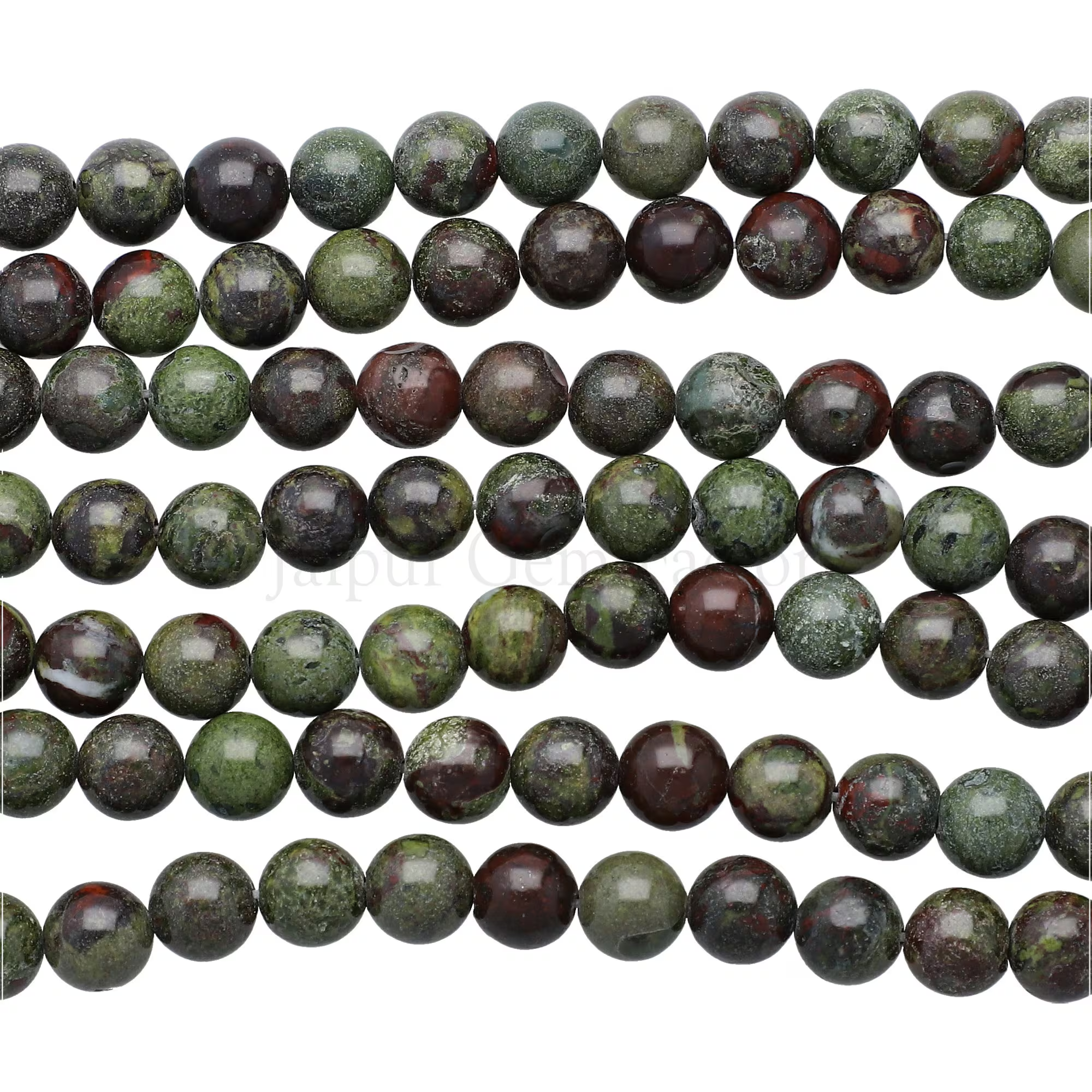 Dragon Blood Jasper Smooth Round Shape Gemstone Strand Beads 