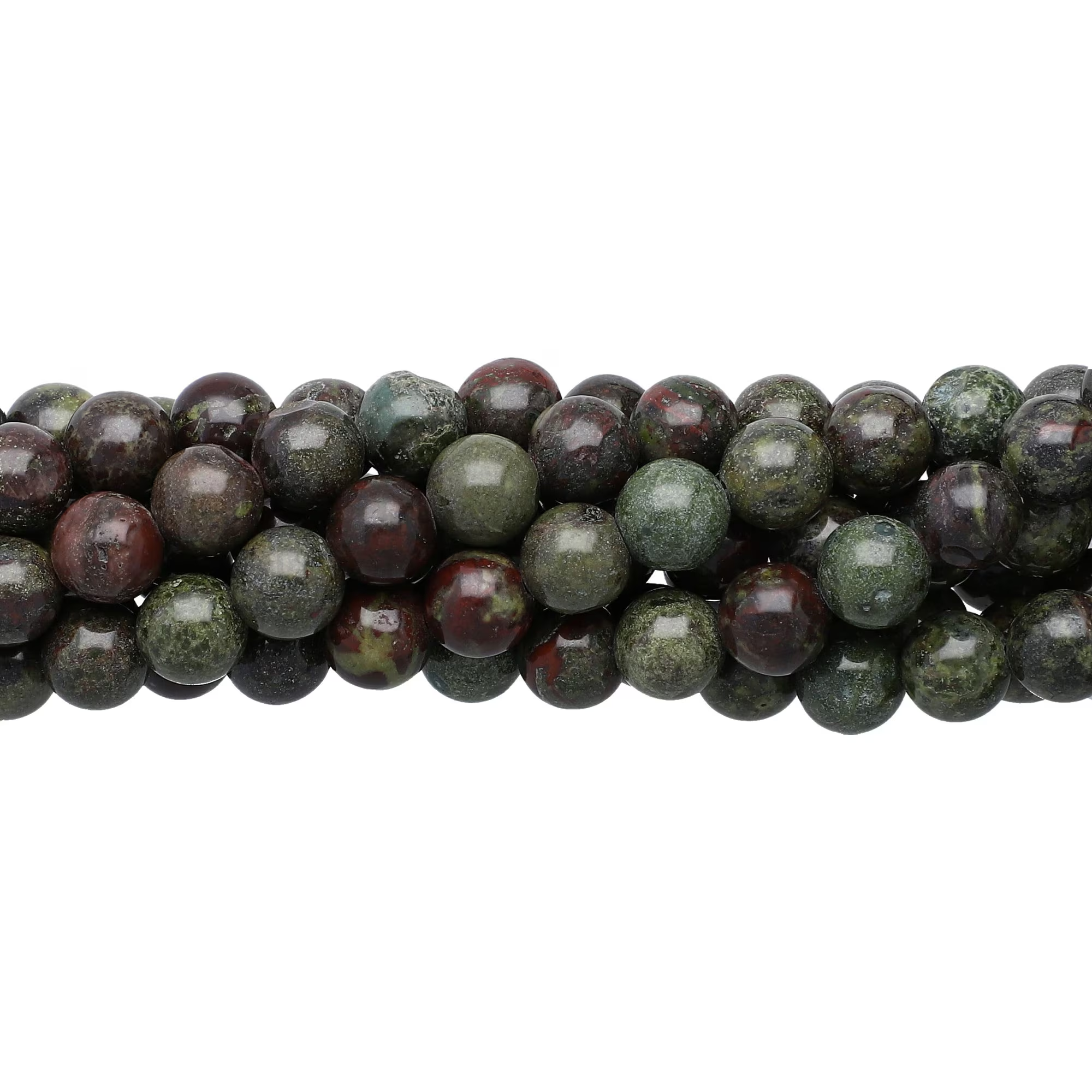 Dragon Blood Jasper Smooth Round Shape Gemstone Strand Beads 