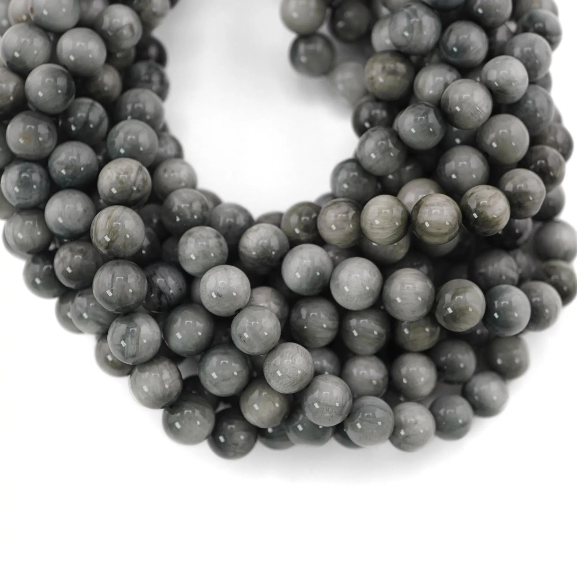 Eagle Eye Smooth Round Shape Gemstone Strand Beads