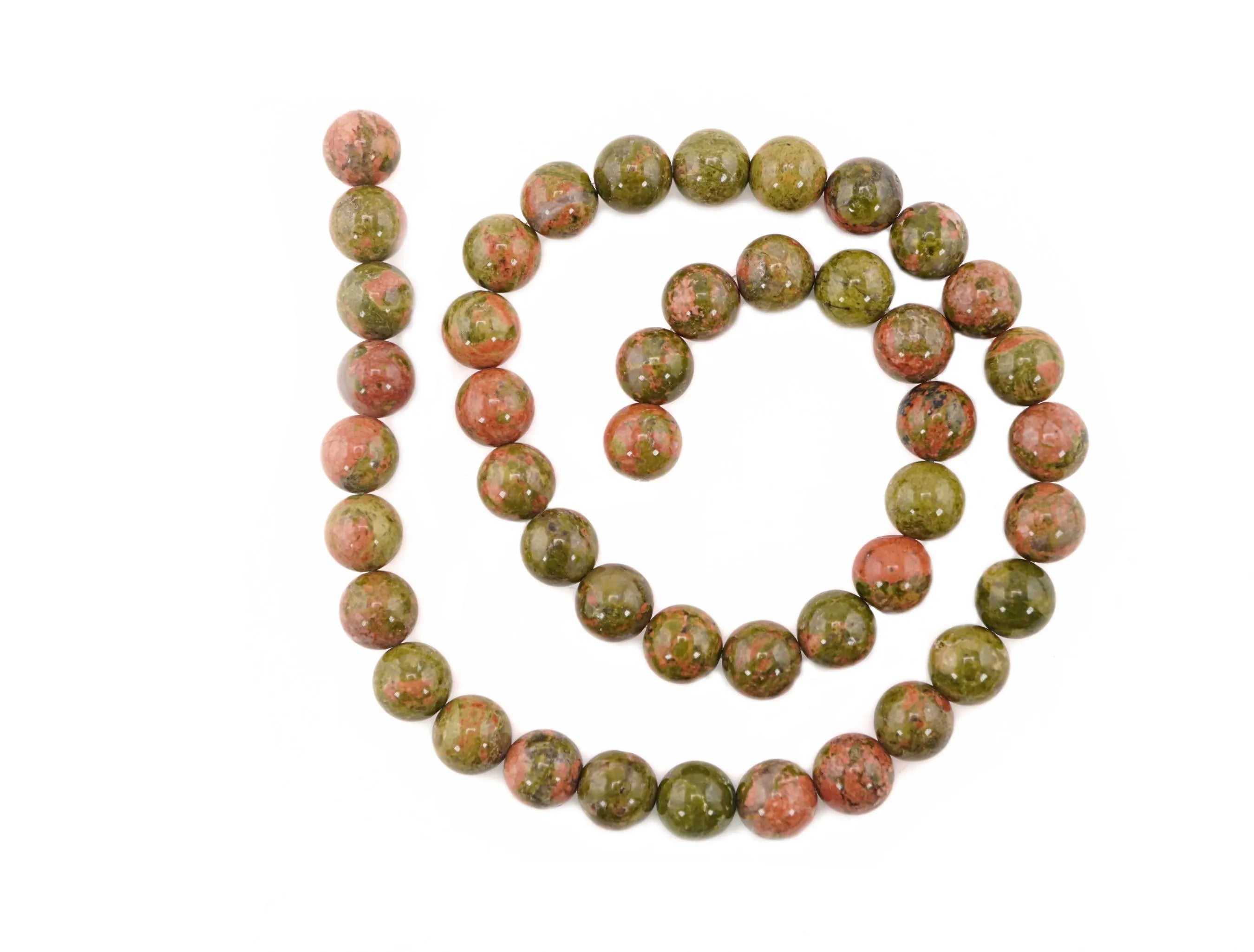 Earth Unakite Round Shape Gemstone Strand Beads 