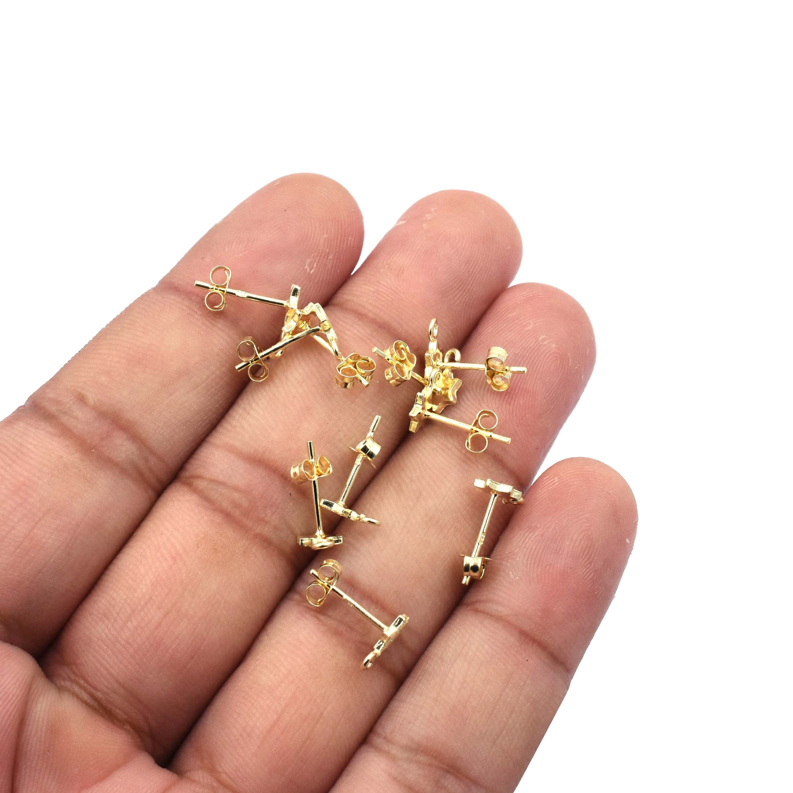 Stardust Star with Open Loop Sterling Silver Post Earring Sold by 2 Pairs