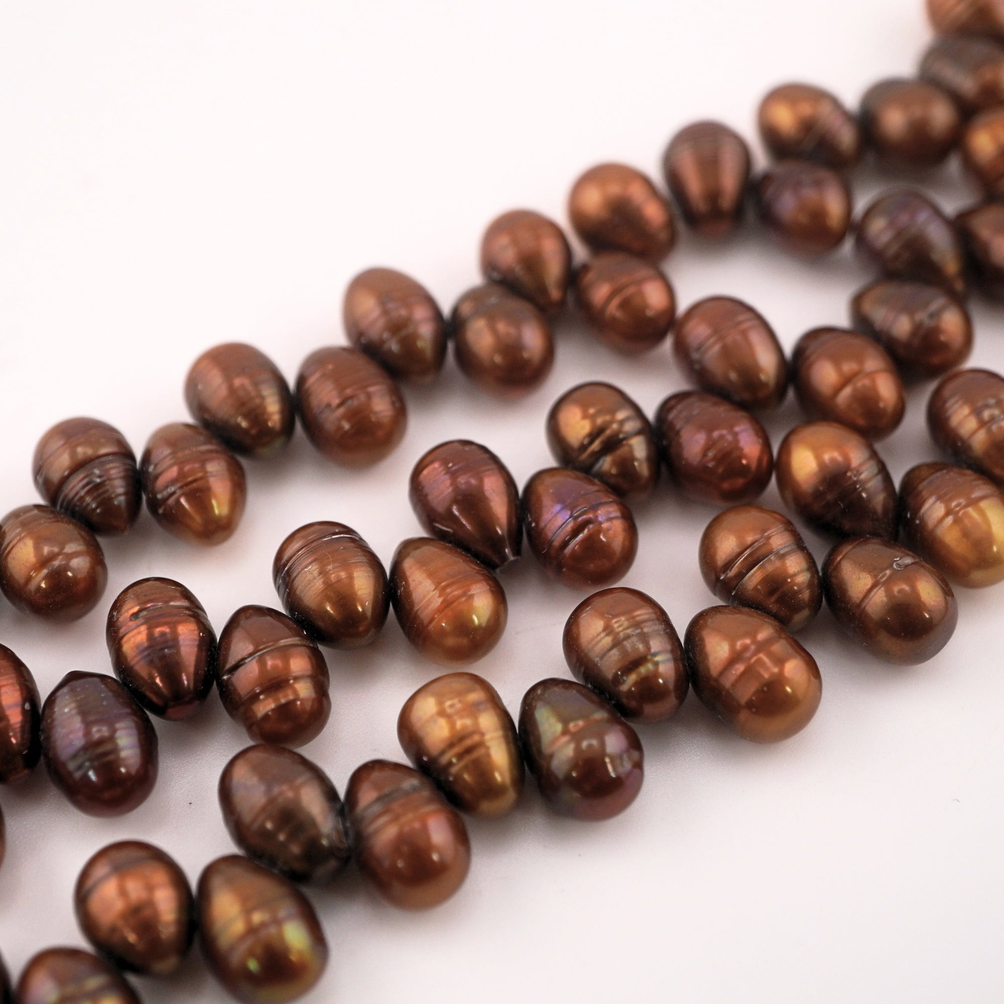 Chocolate Reddish Oval Freshwater Pearls Beads