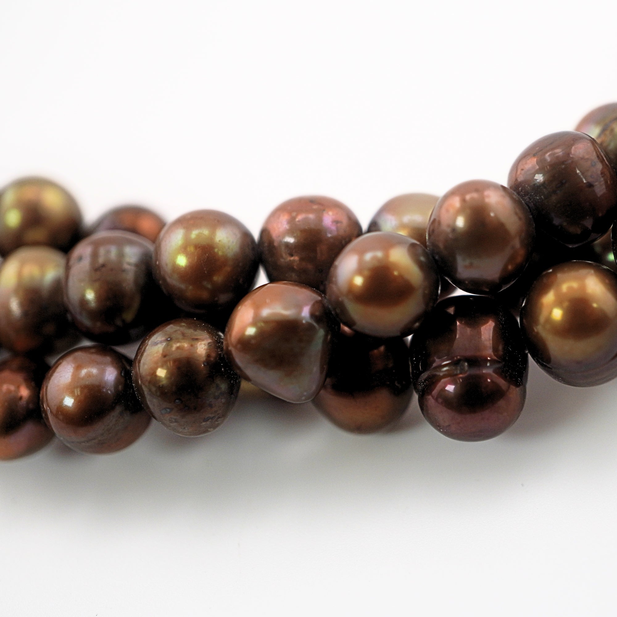 9 x 8-7 MM Chocolate Potato Freshwater Pearls Beads