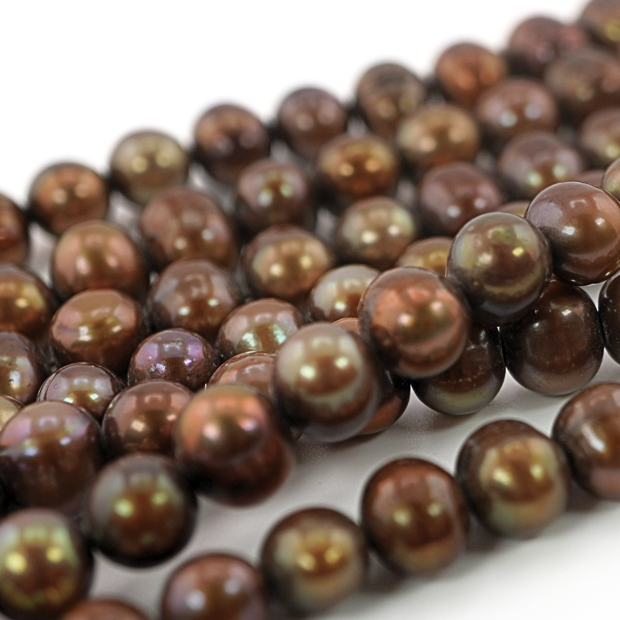 9 x 8-7 MM Chocolate Potato Freshwater Pearls Beads