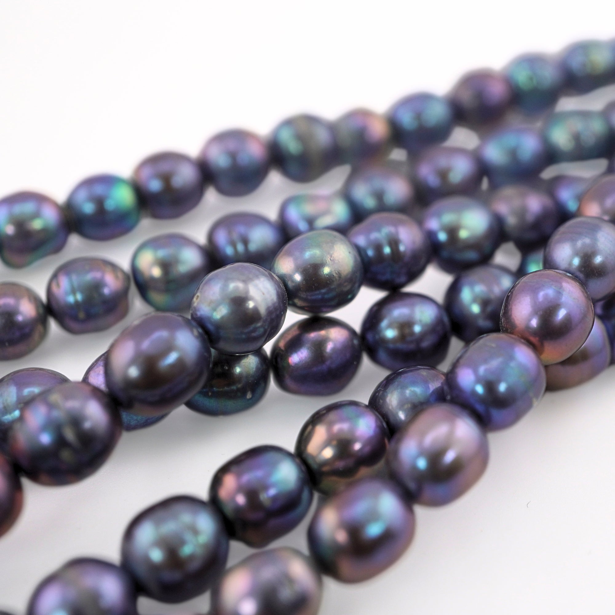 7.5 MM Peacock Potato Freshwater Pearls Beads