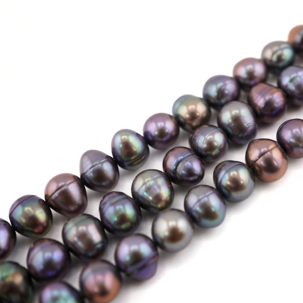 9 x 8 Violet Potato Freshwater Pearls Beads