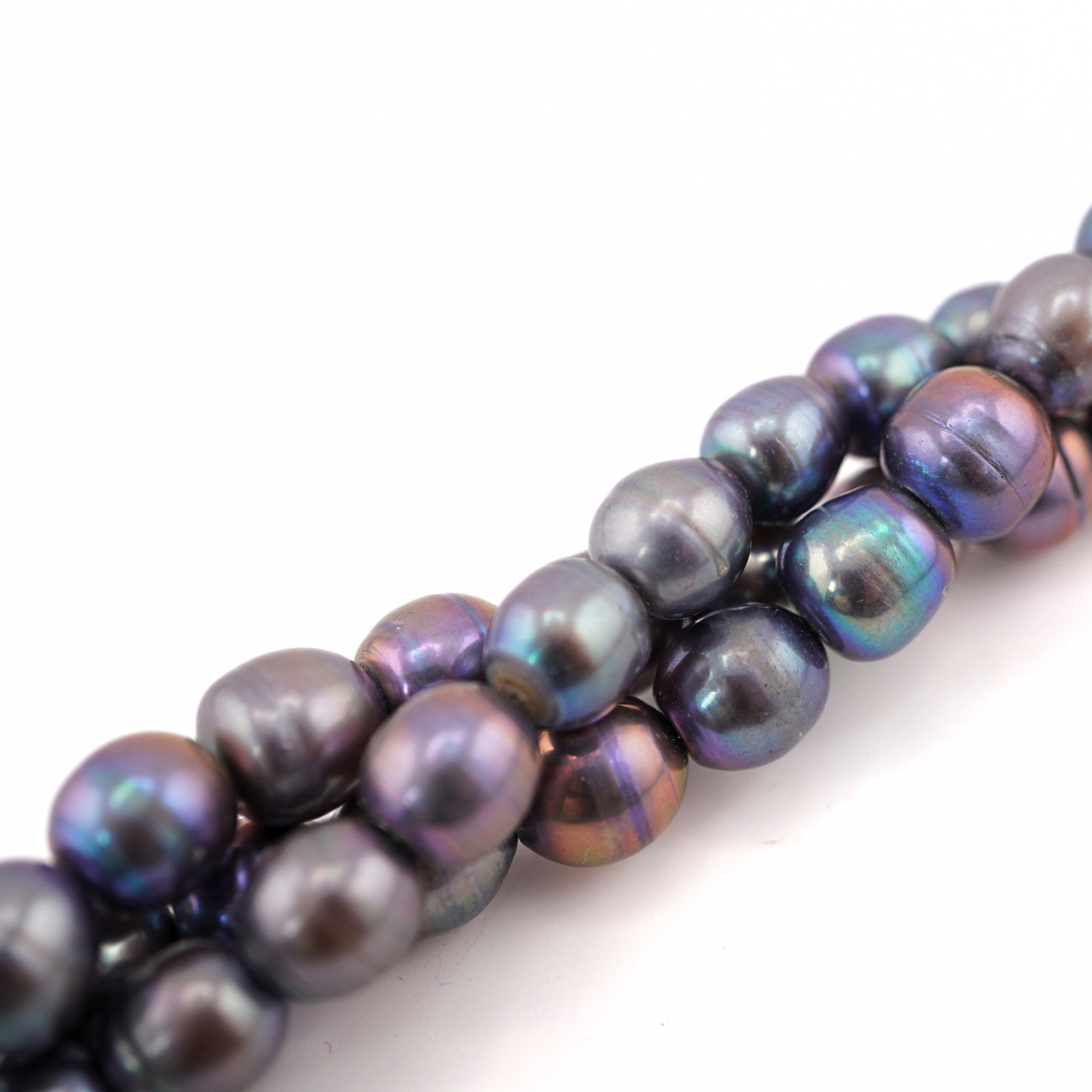 9 x 7 MM Peacock Rice / Oval Freshwater Pearls Beads