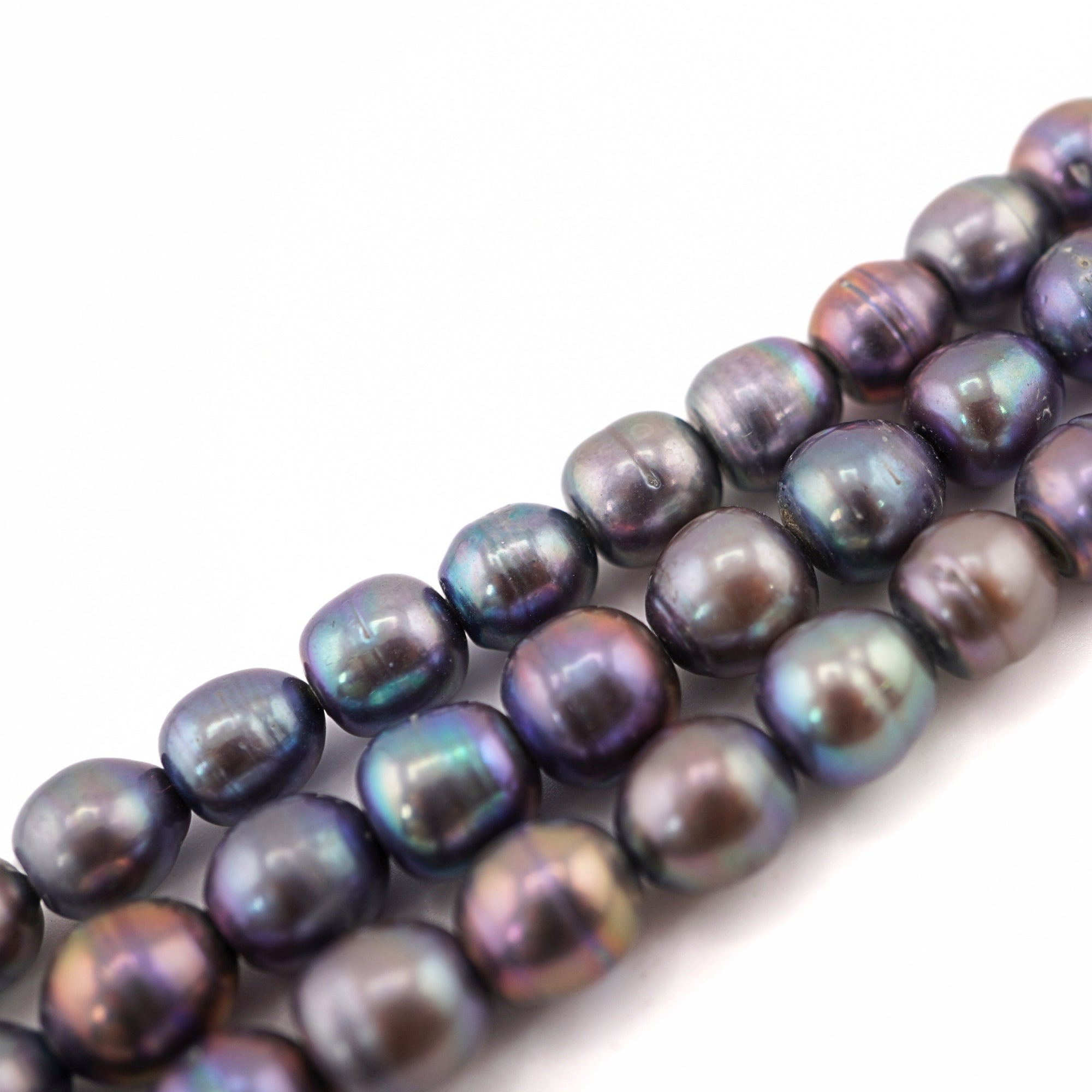 9 x 7 MM Peacock Rice / Oval Freshwater Pearls Beads