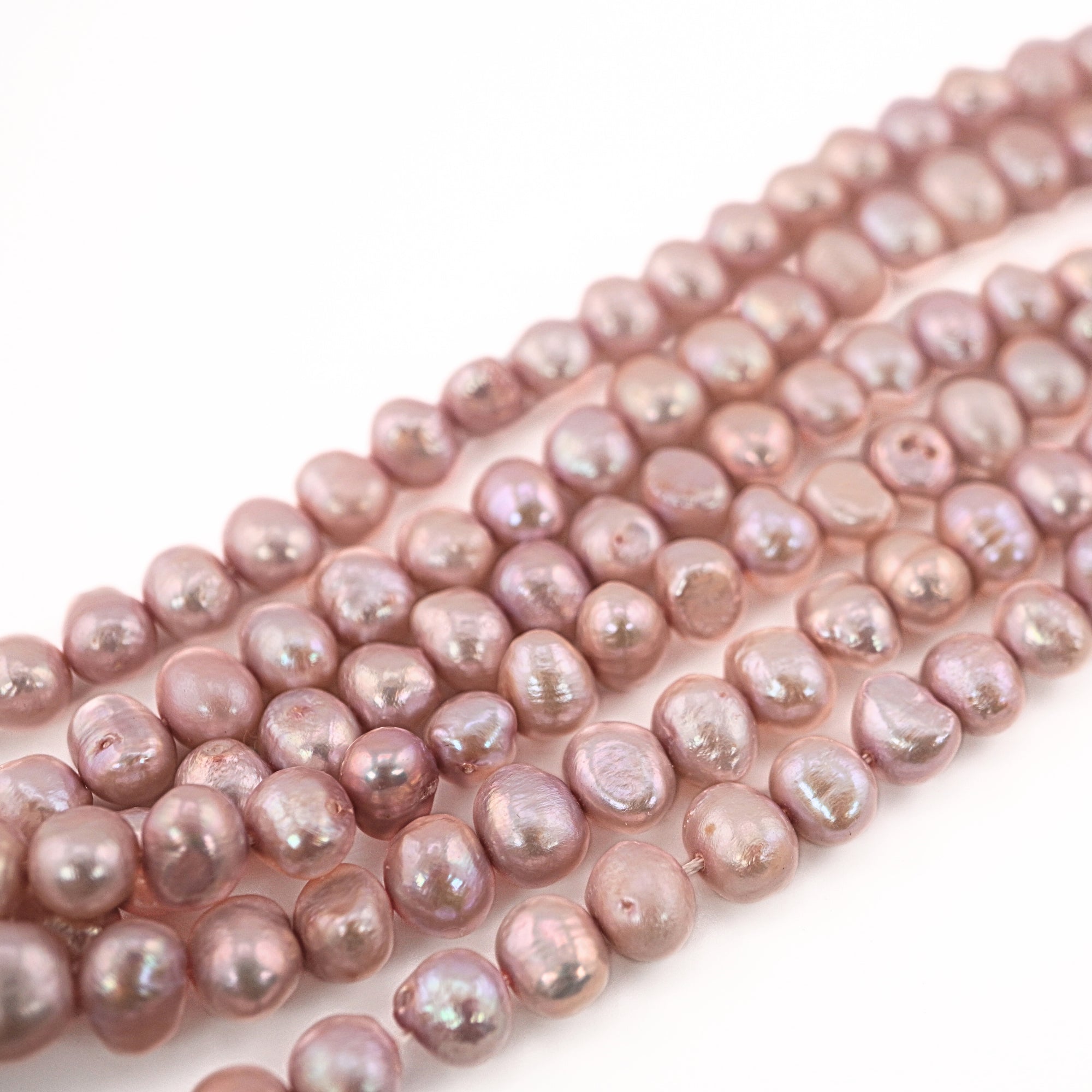 8 x 6 MM Plum Potato Freshwater Pearls Beads