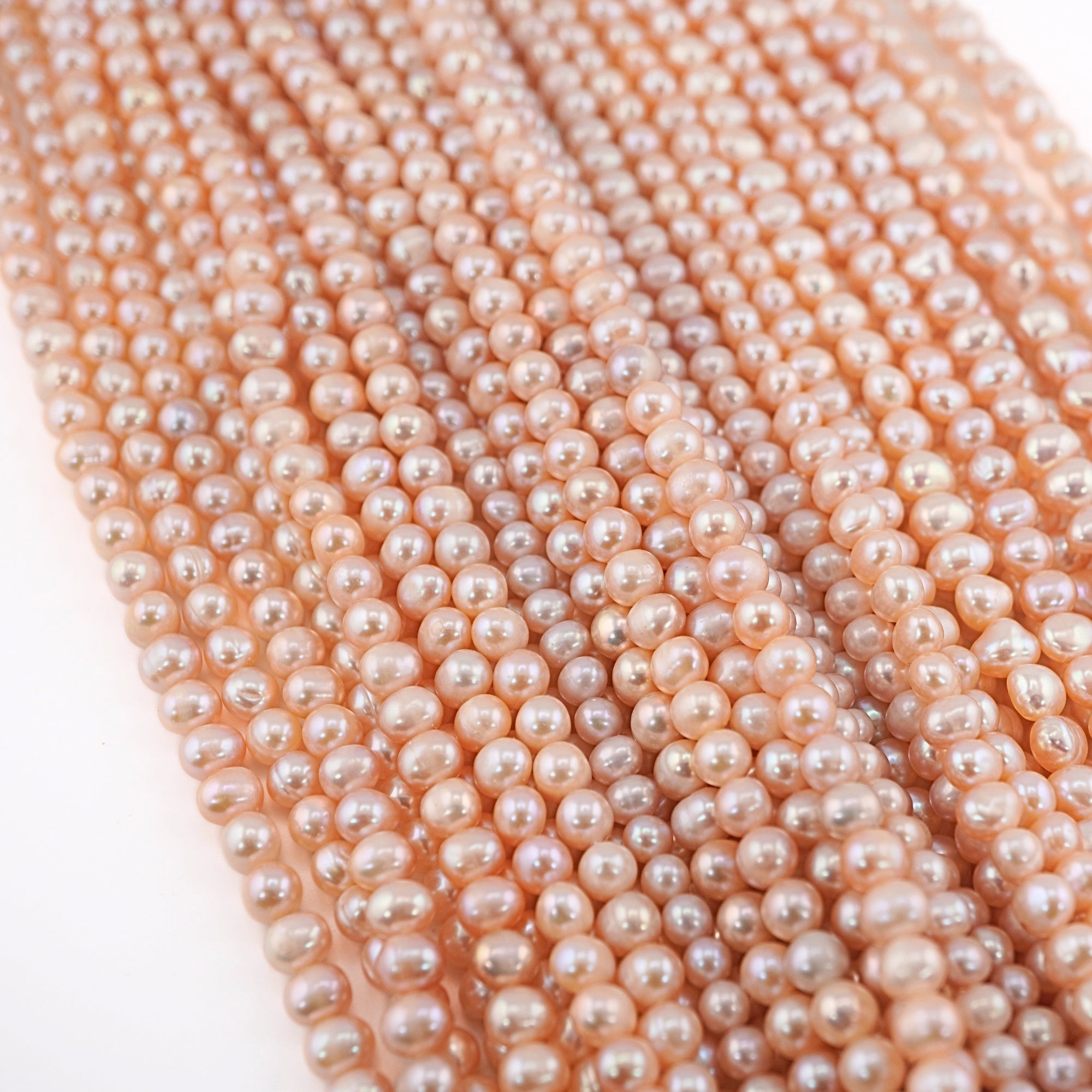 Peach Potato Freshwater Pearls Beads